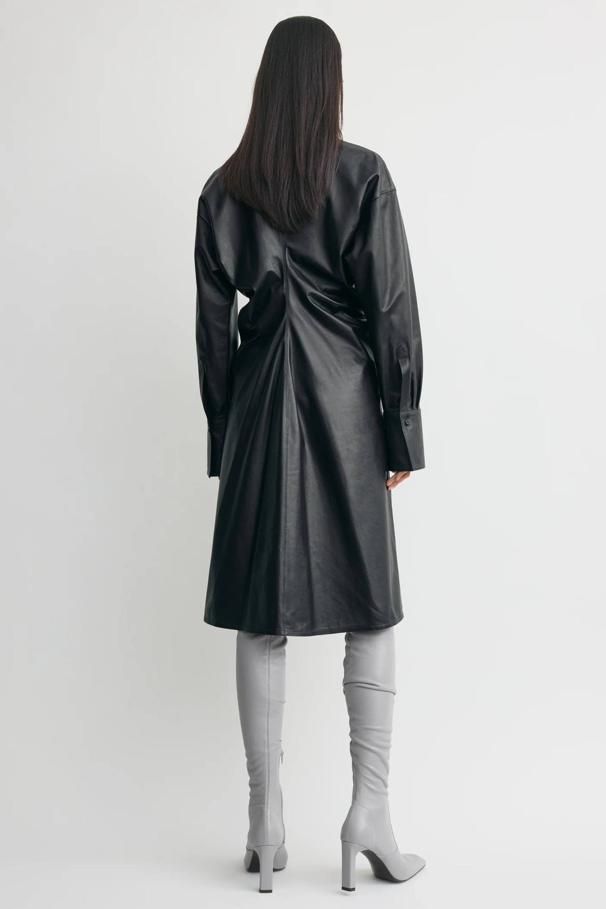 Leather slouch shirtdress