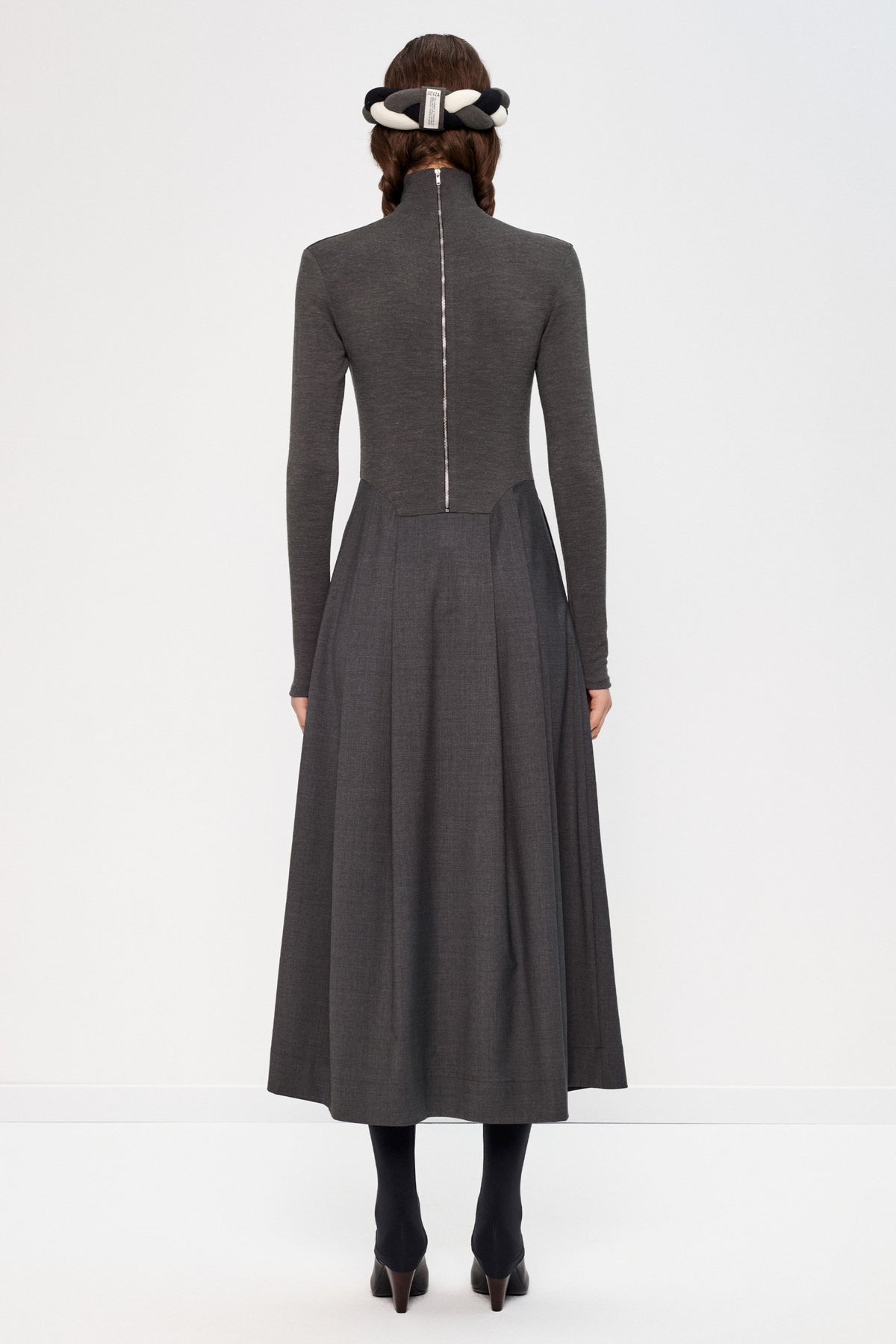 TURTLENECK DRESS (grey) - Bessette