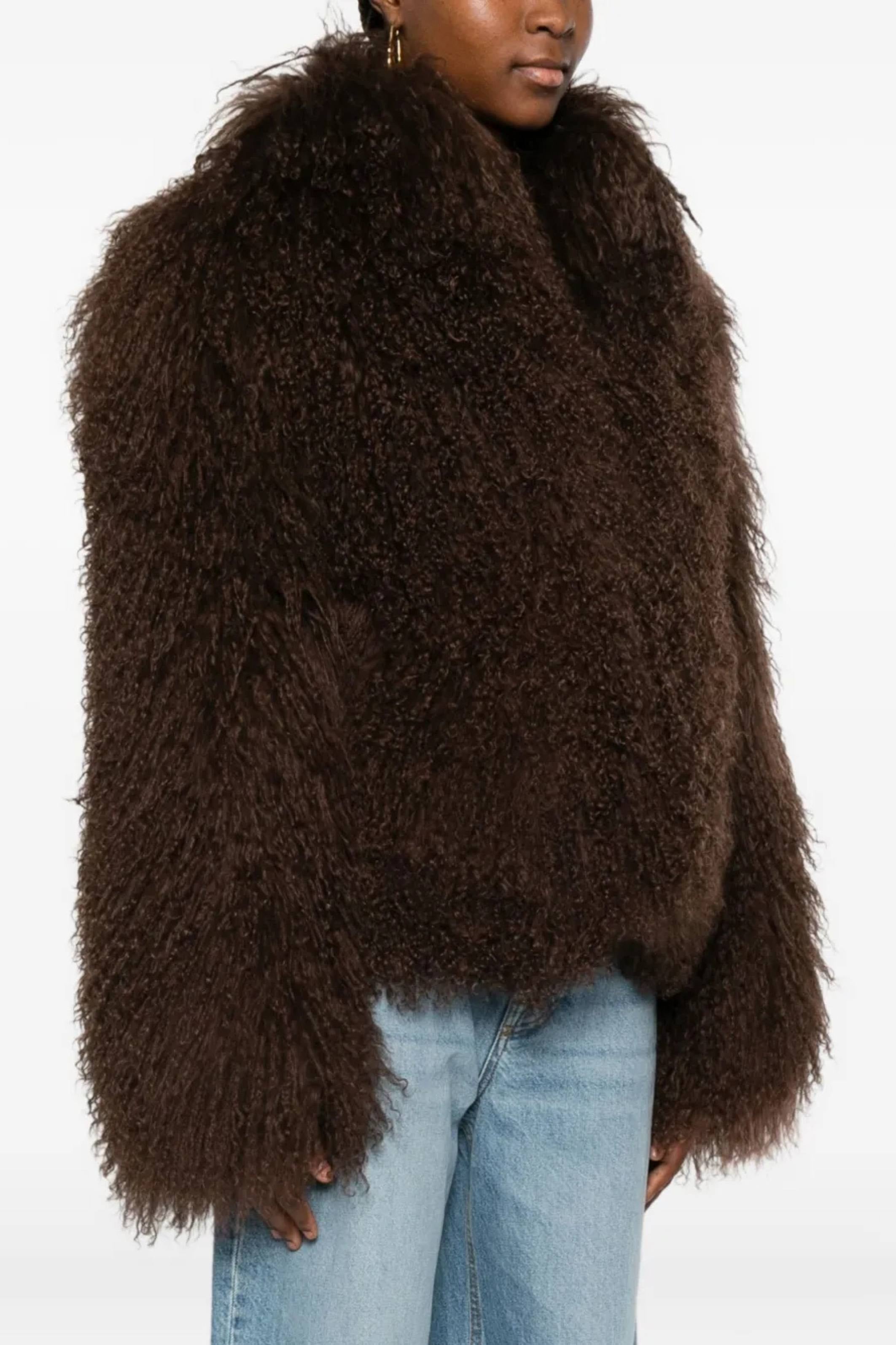 Rochelle Shearling Jacket Dark brown