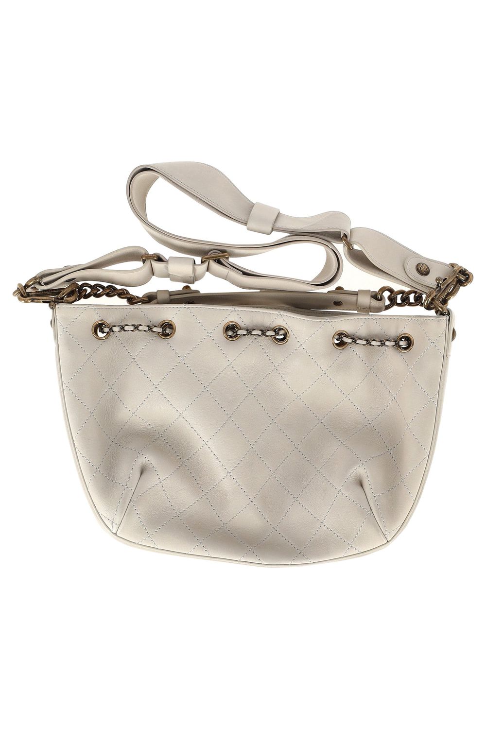  Chanel CC Paris-Rome Shoulder Bag in White Leather