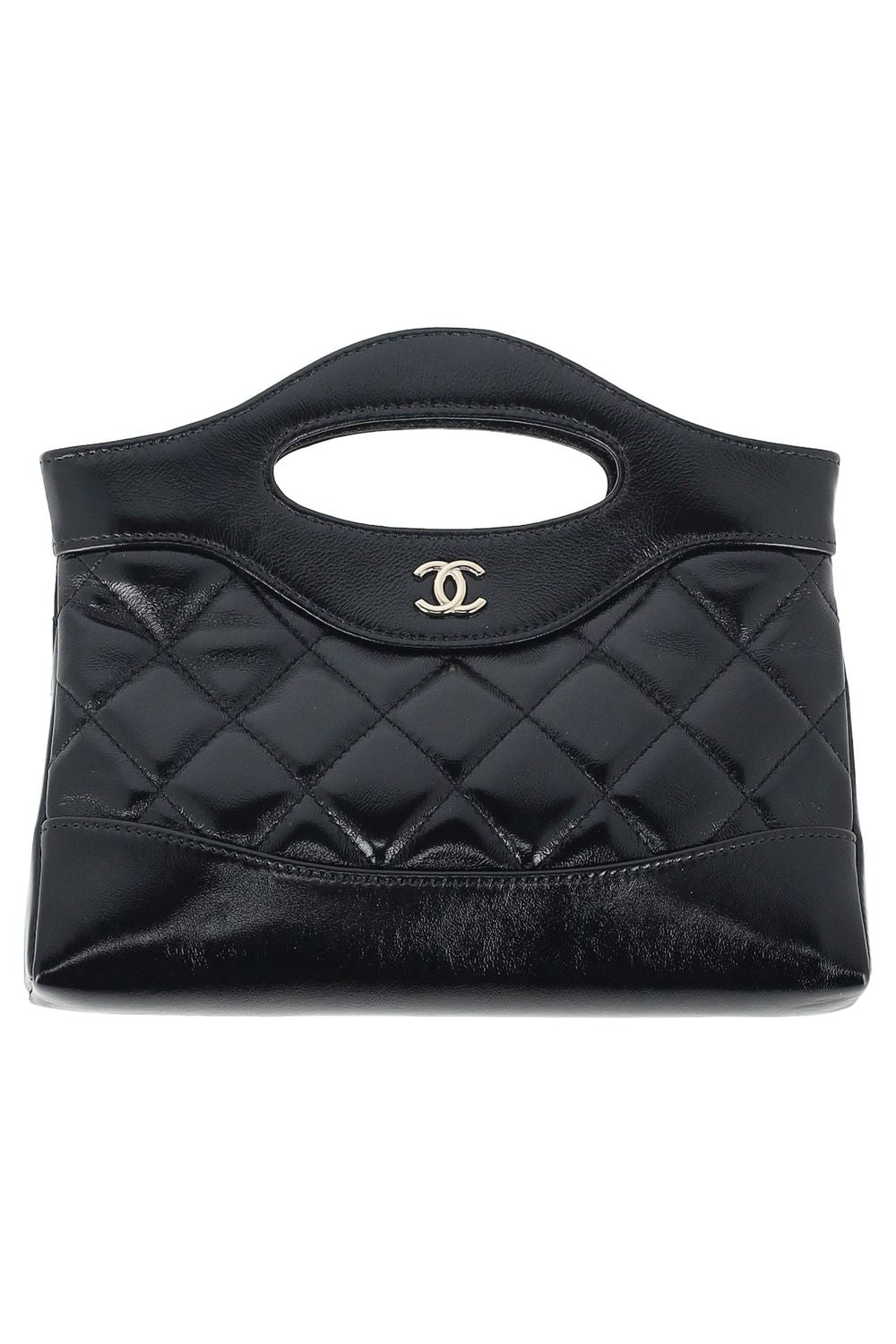 Chanel 31 Nano CC Logo Chain Bag in Black Leather
