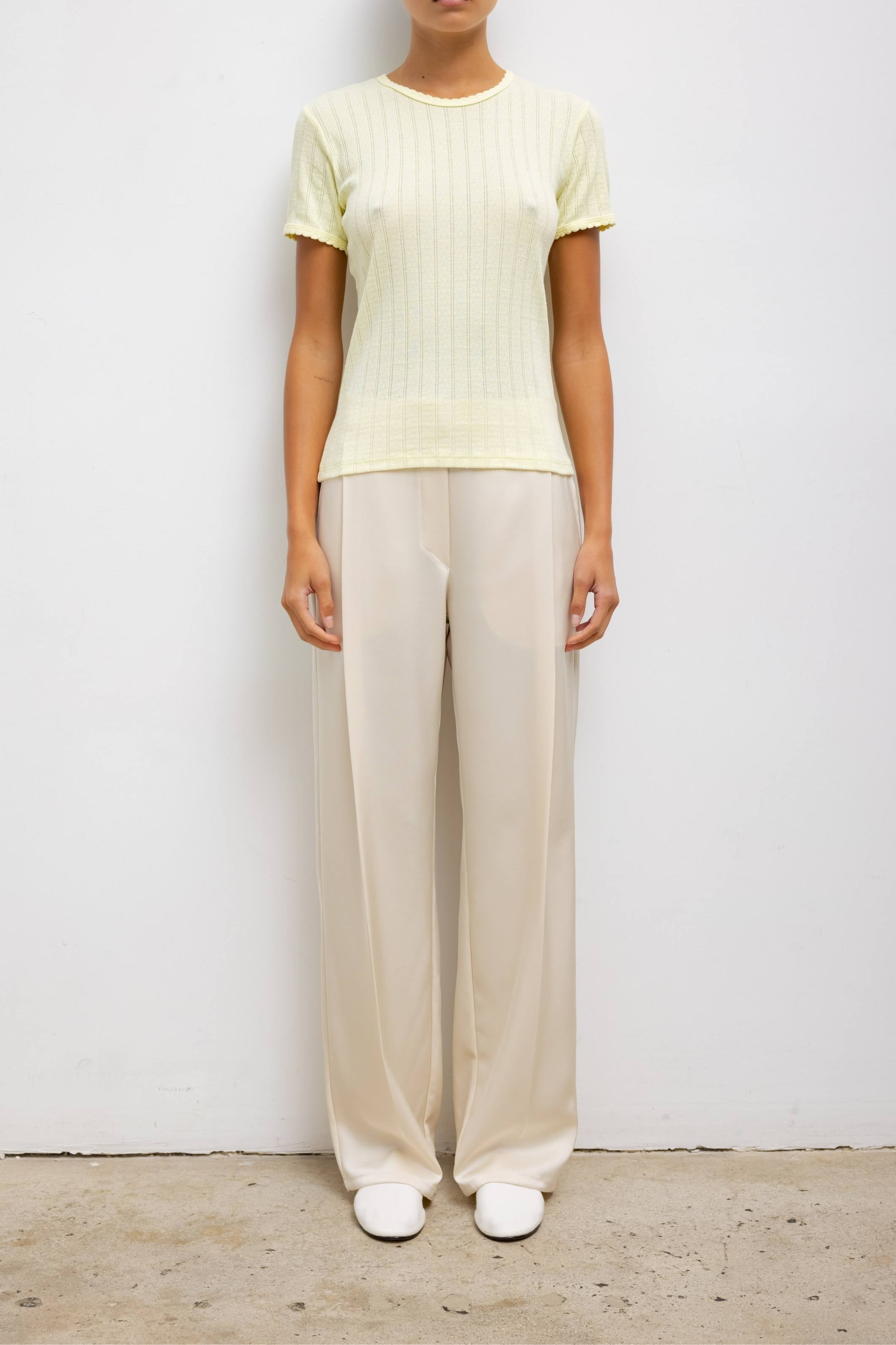Canary Pointelle slim fit Tee - Bessette
