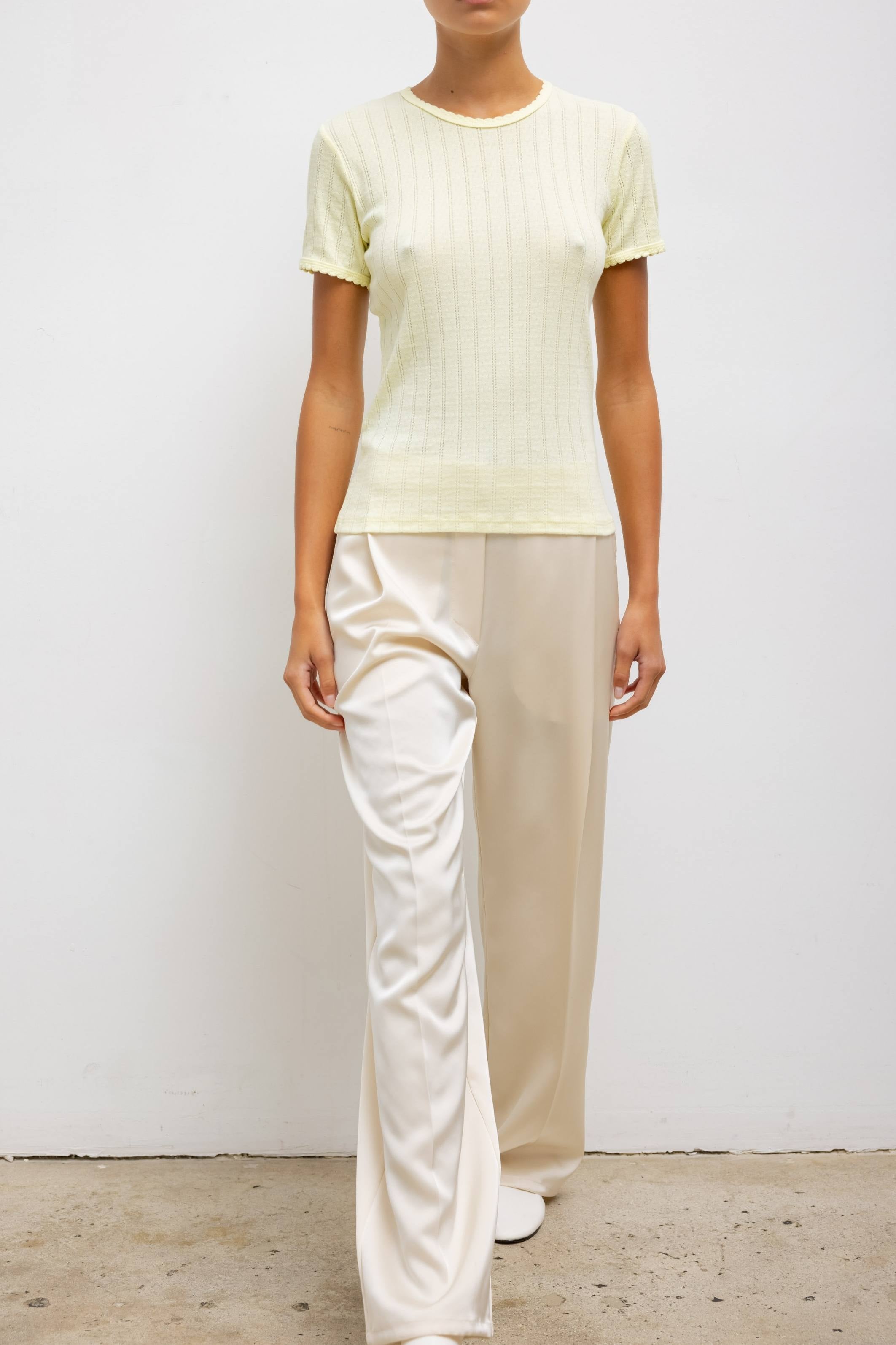 Canary Pointelle slim fit Tee - Bessette