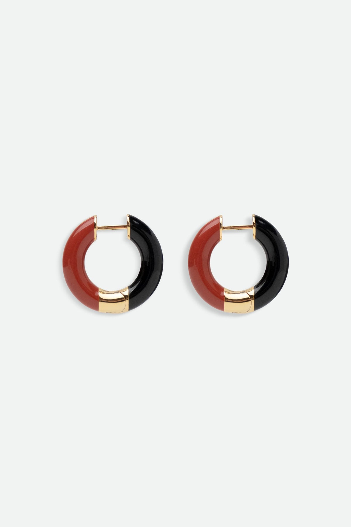 TWO-COLOR EARRINGS (red/black) - Bessette