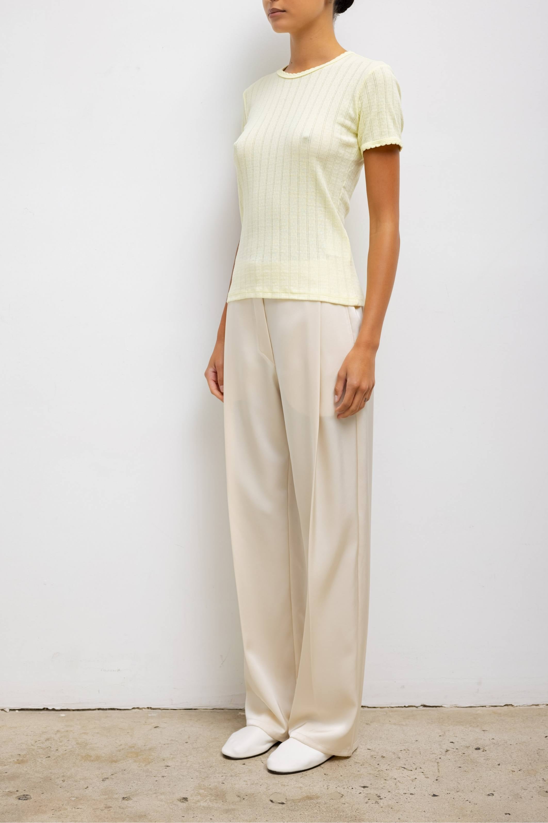 Canary Pointelle slim fit Tee - Bessette