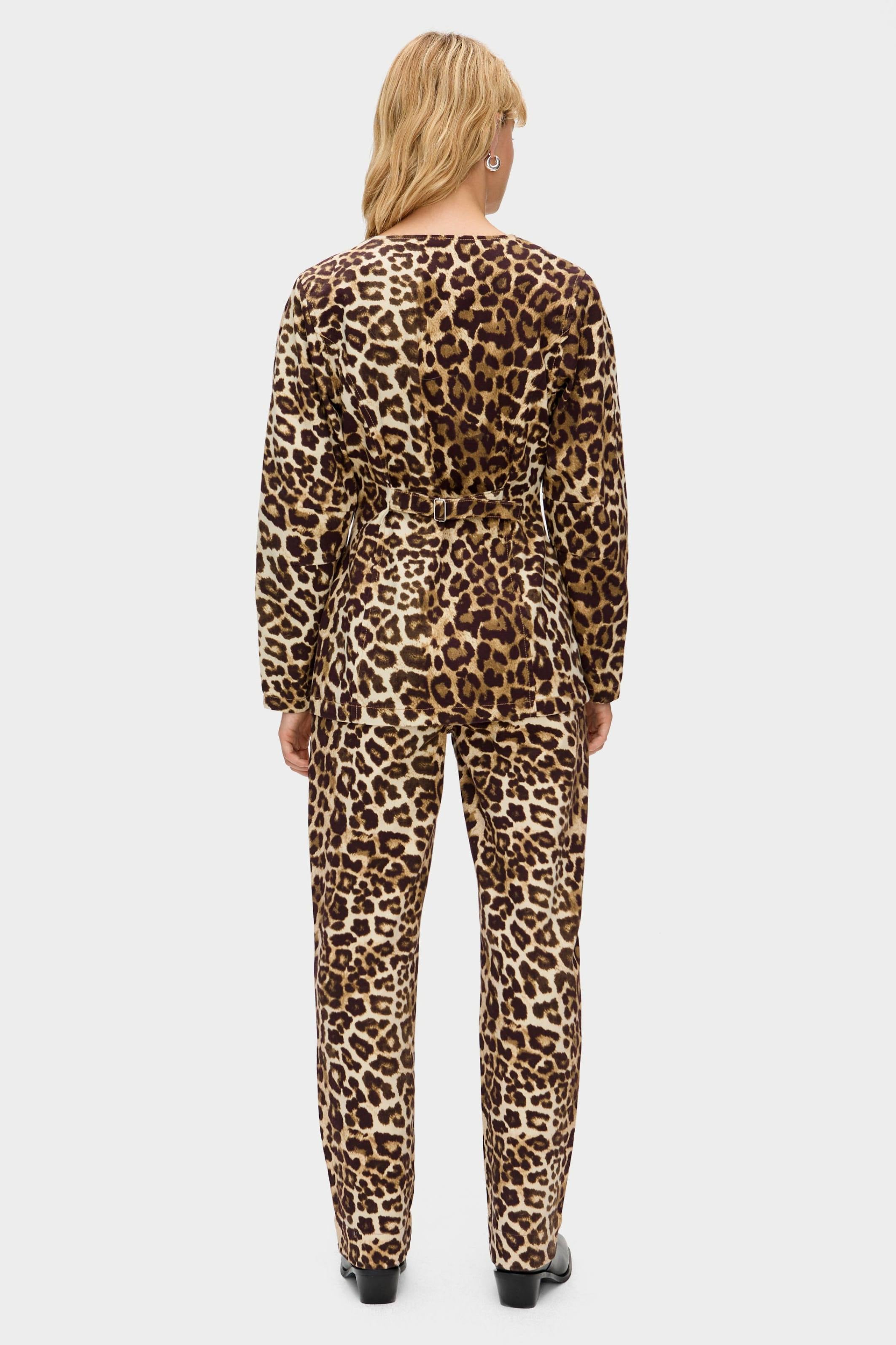 Toni Leopard Print Denim Jacket - Bessette