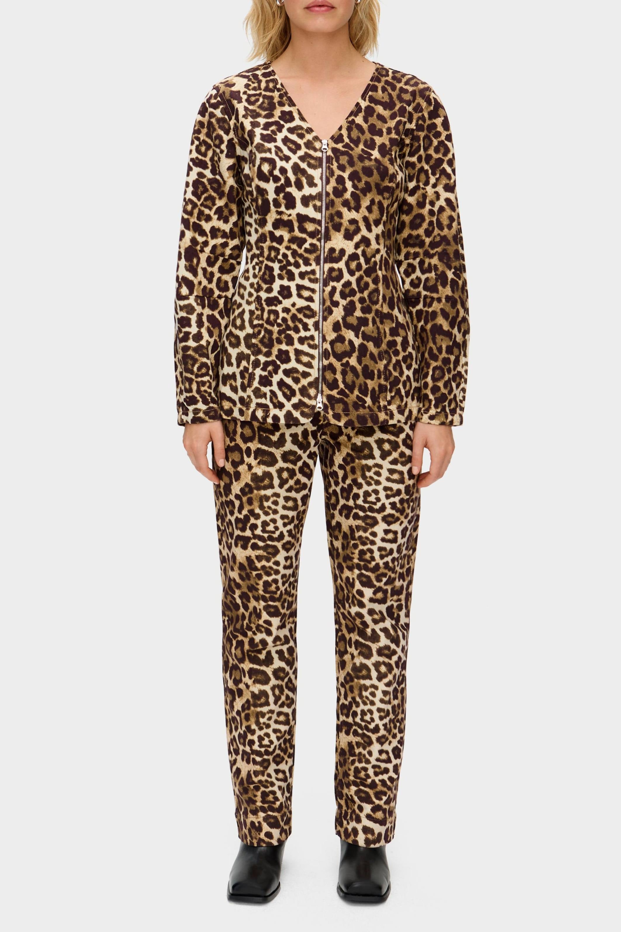 Toni Leopard Print Denim Jacket - Bessette