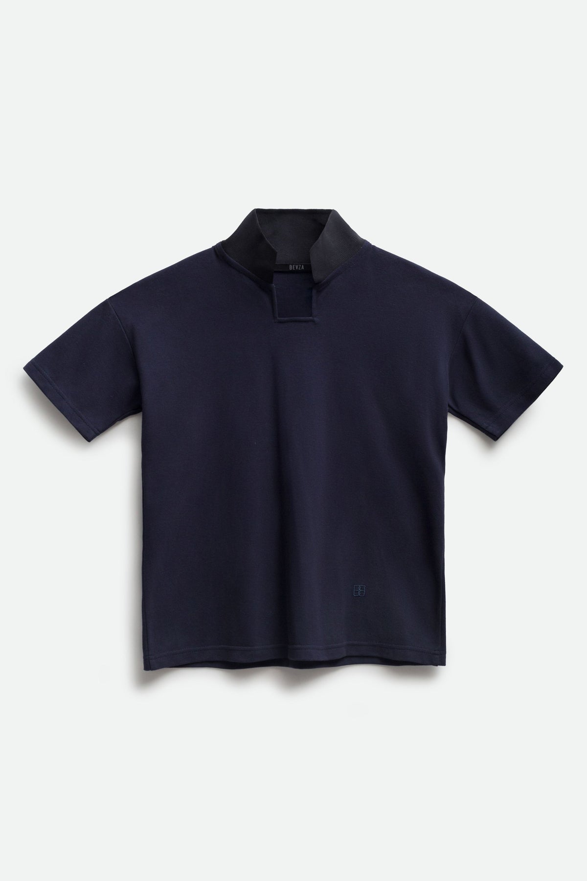 SQUARE NECK POLO (dark ink navy) - Bessette