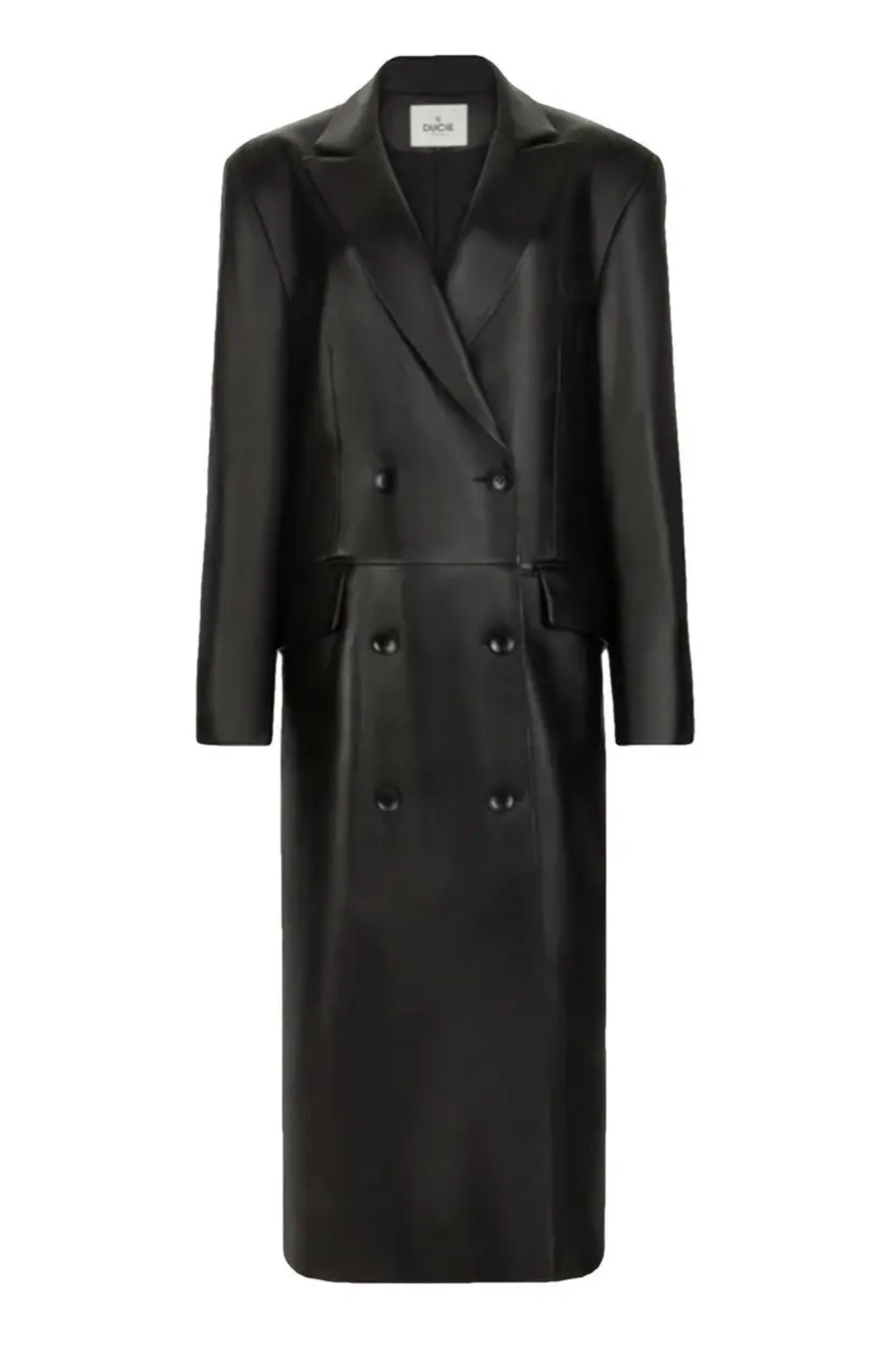 Aggie Leather Coat Black