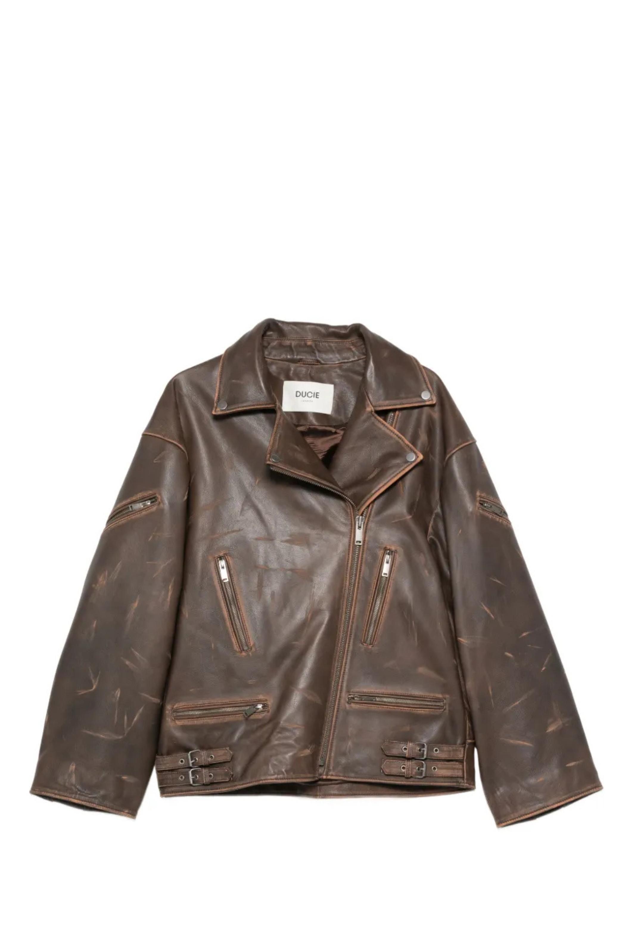 Samantha Leather Jacket Distressed Brown