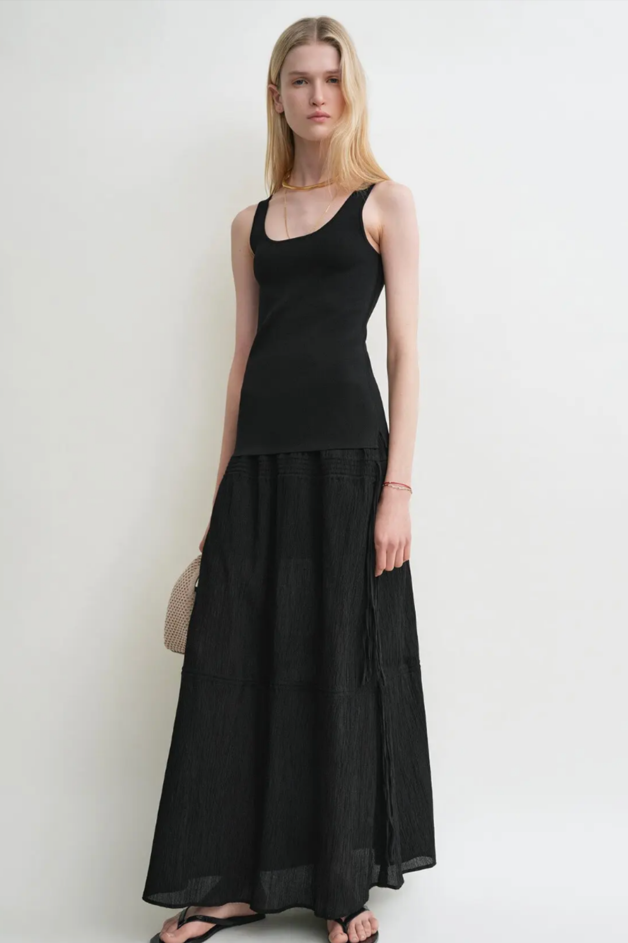 Drawstring Skirt Black