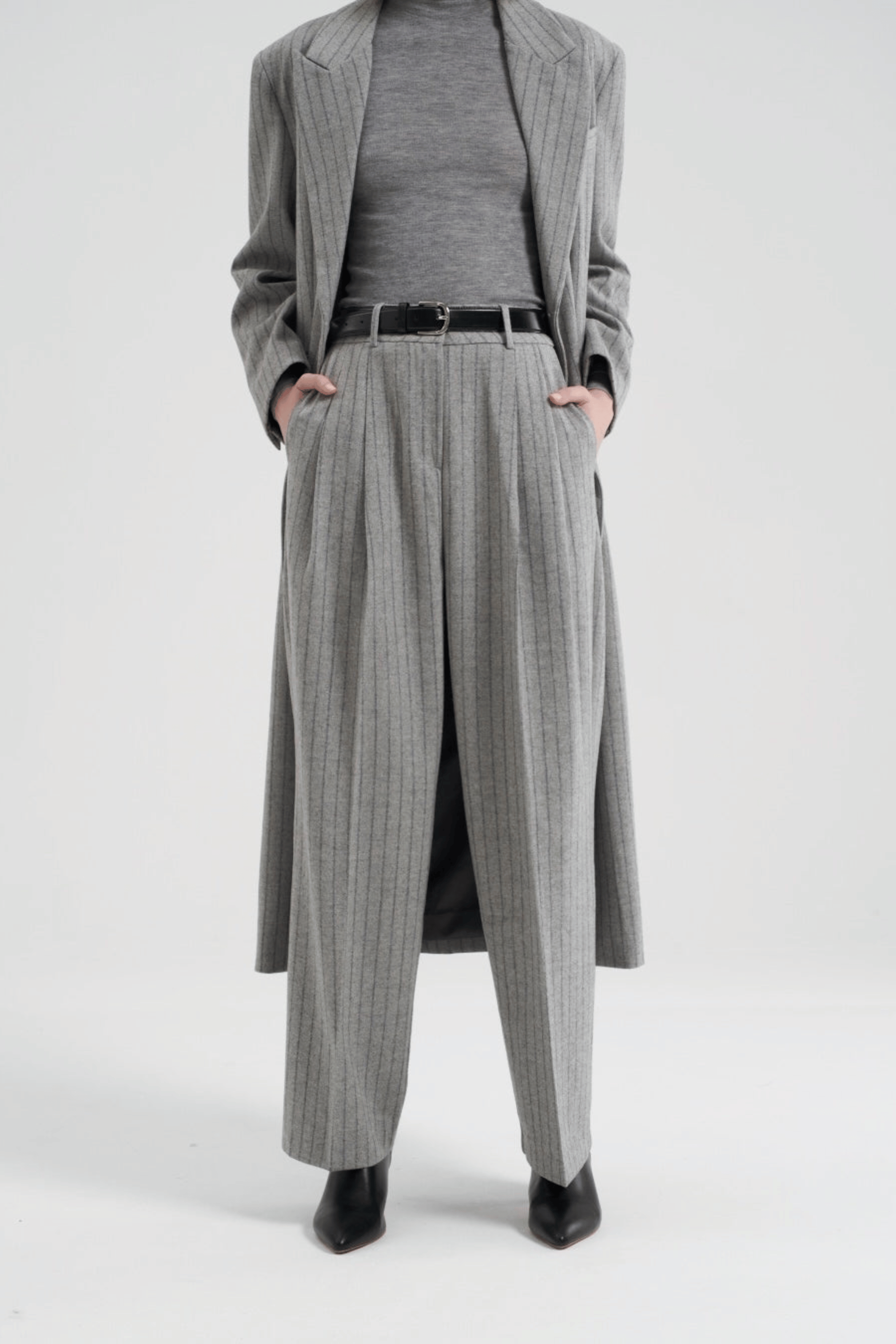 Gal Wool Pinstripe Trousers - Bessette