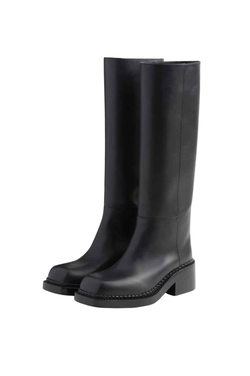 Knee-high 55mm leather boots black