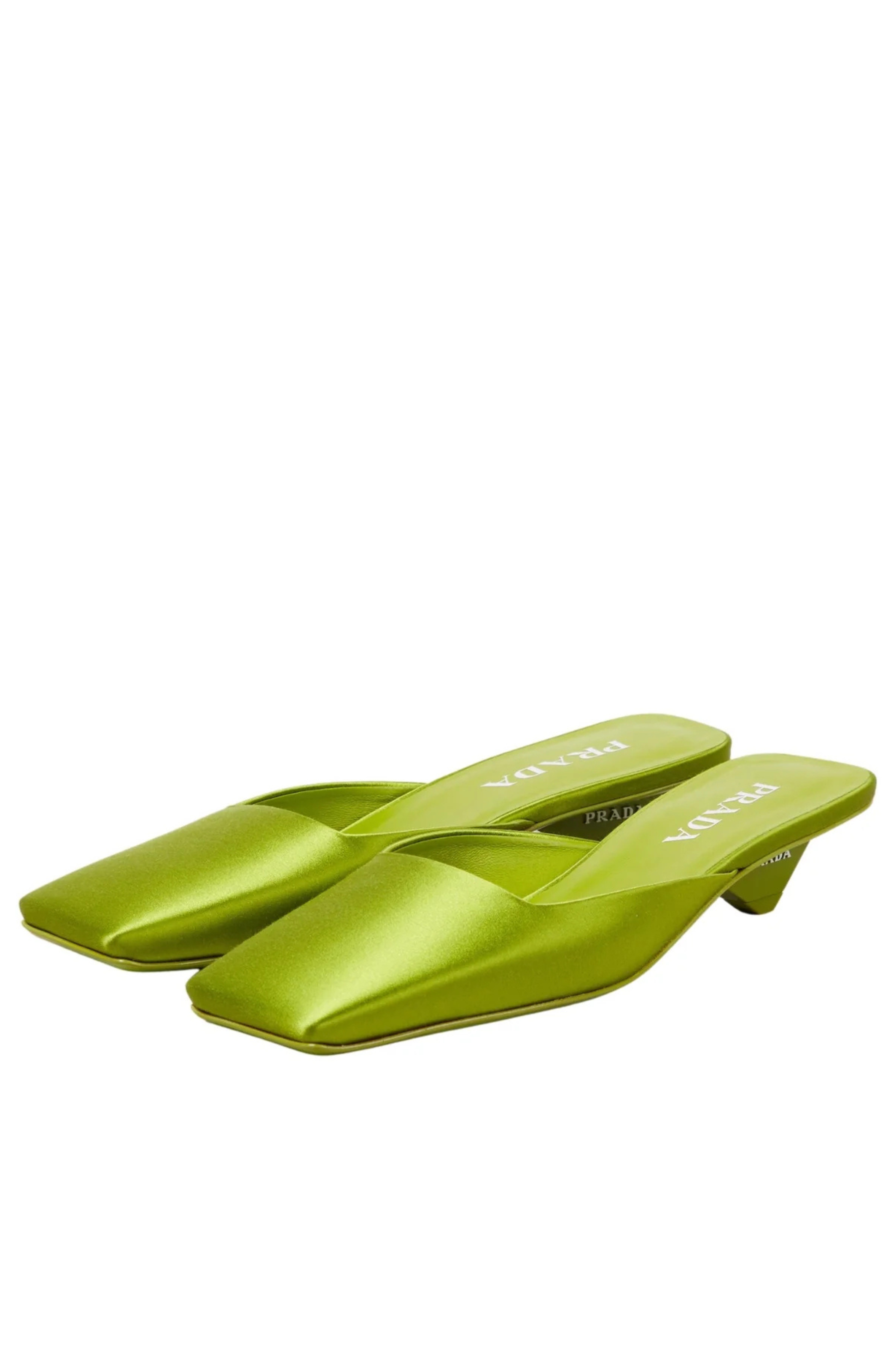 Green Satin Mules-Prada-Bessette