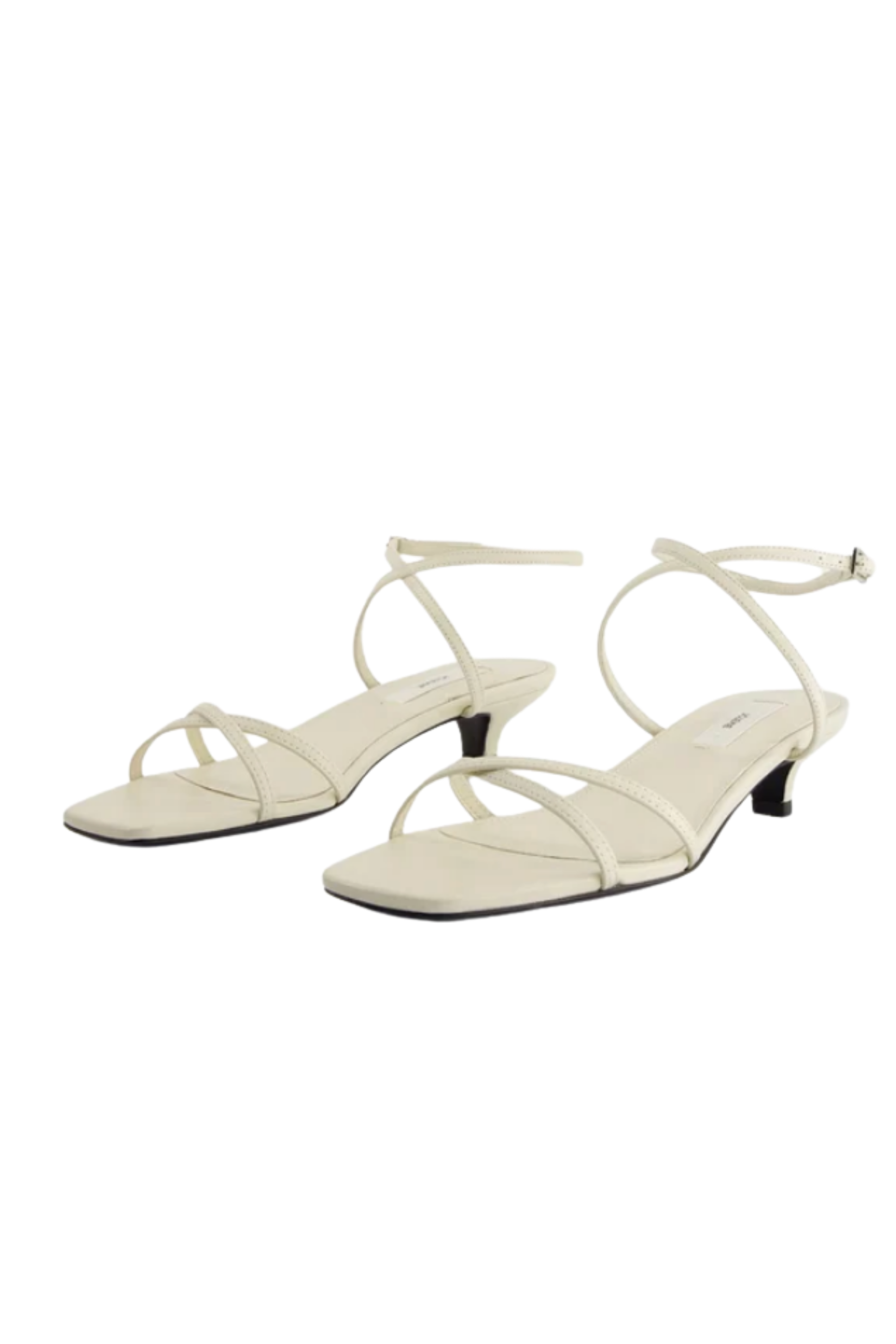 Leather Crossover Sandals Off-White