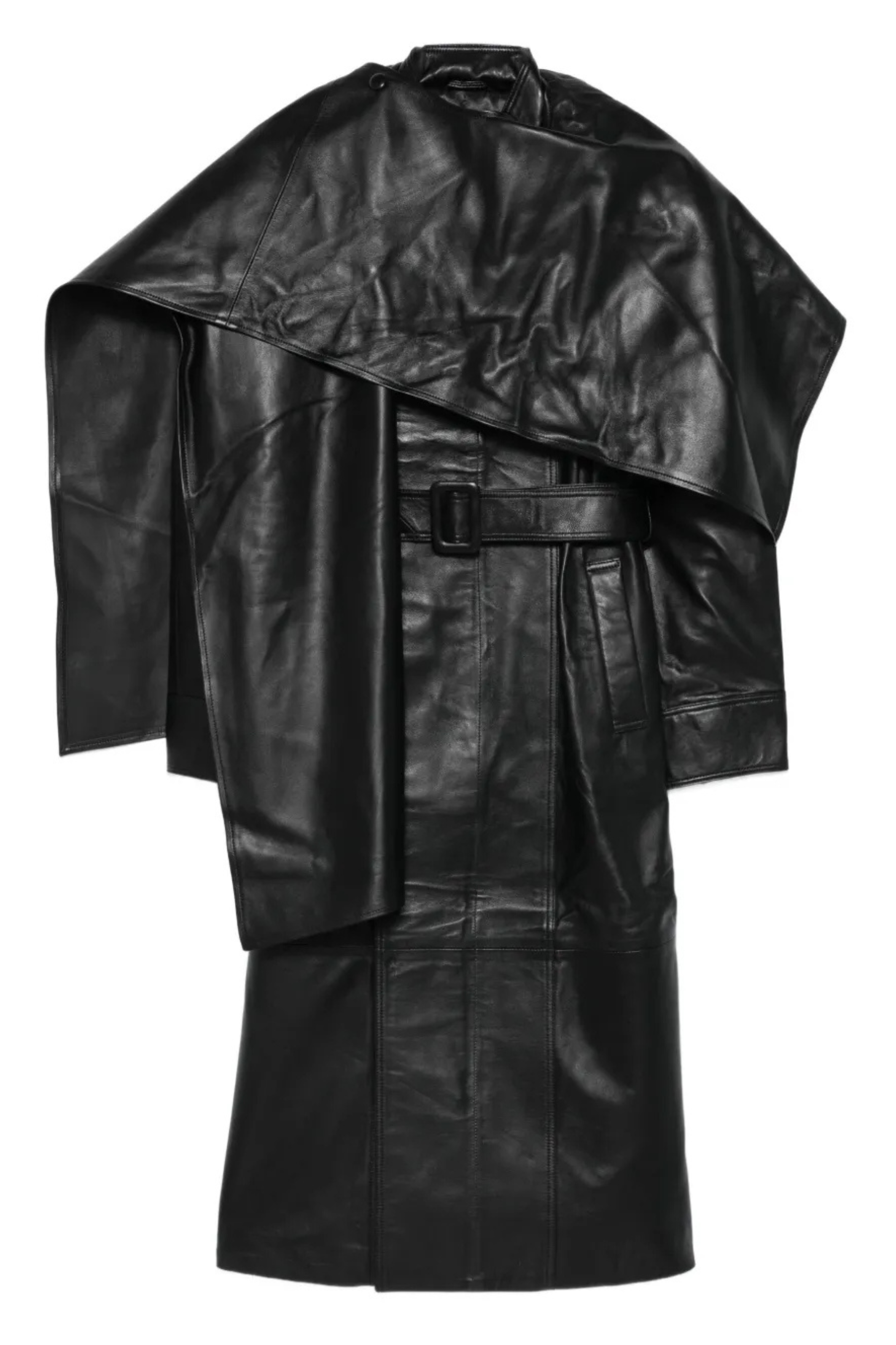 Nina Leather Coat Black