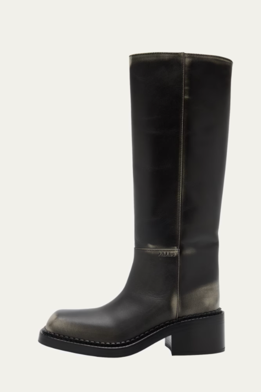 Knee-high 55mm leather boots washed leather