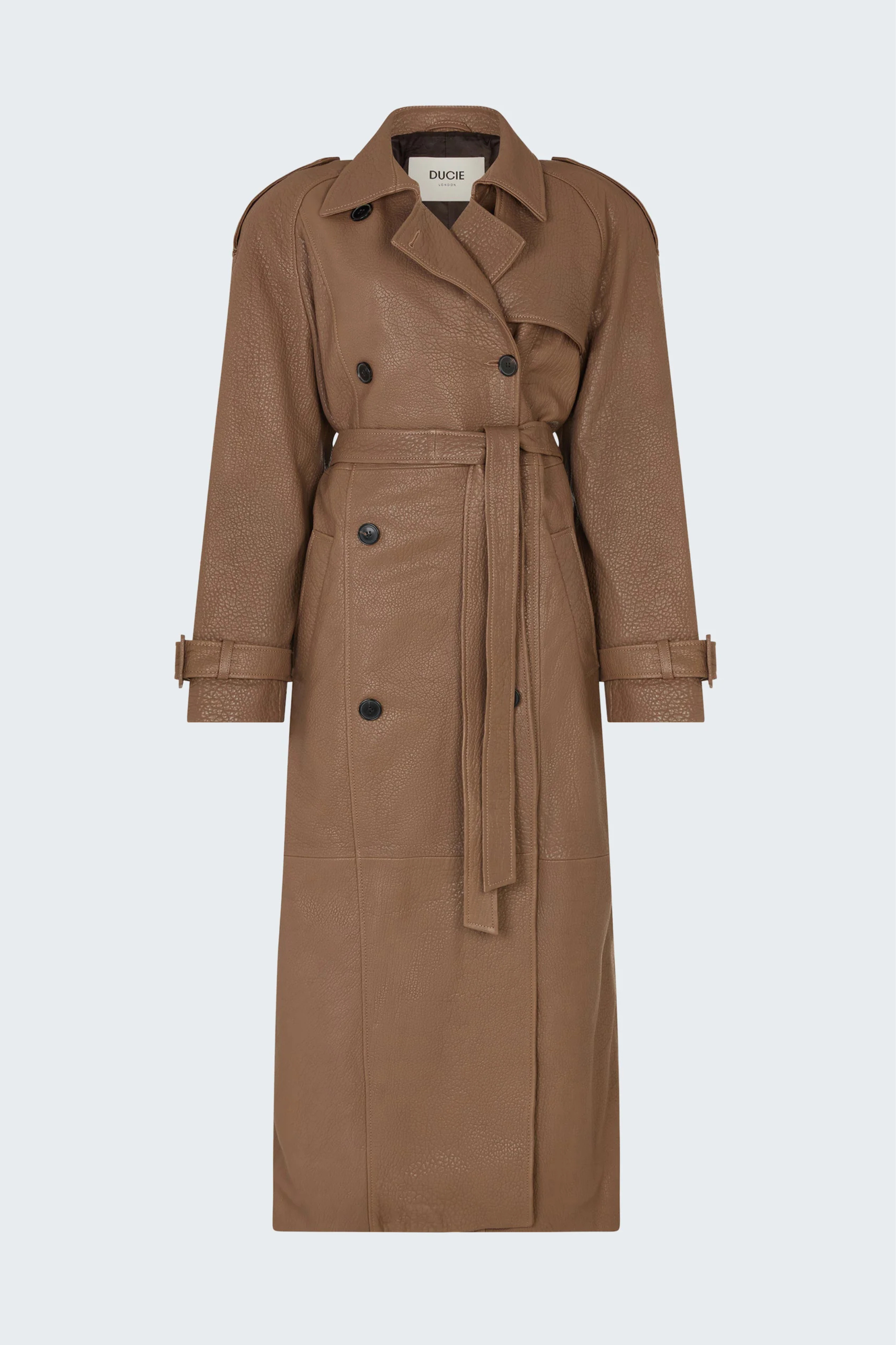 Everly Leather Trench Nutmeg