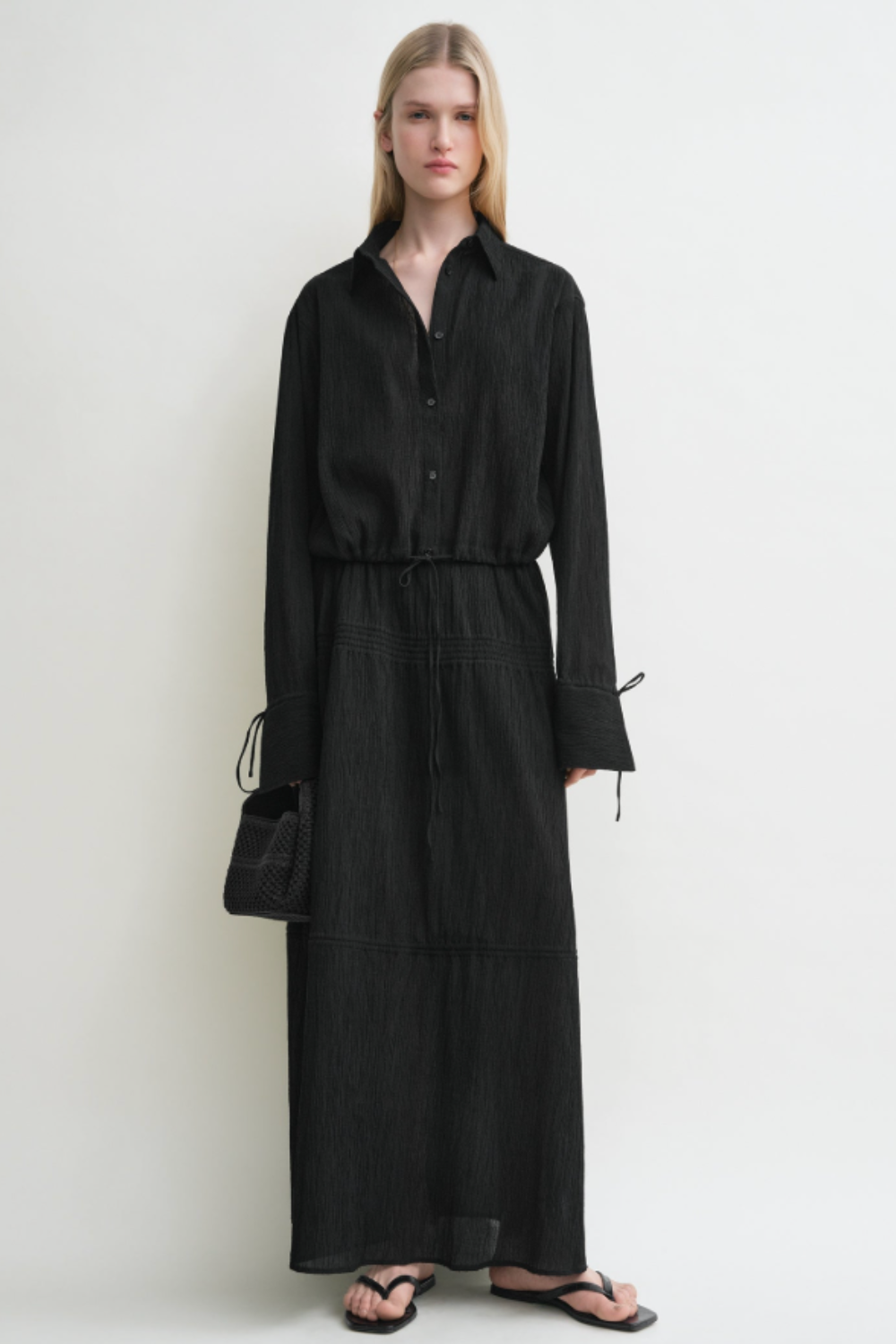 Drawstring Shirt Black