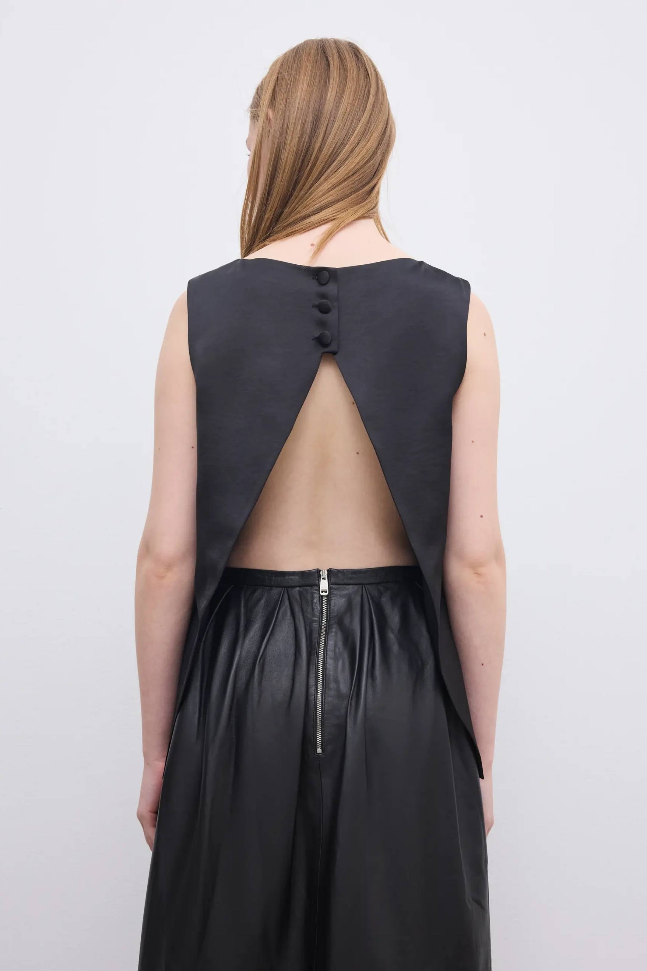 Open Back Satin top - Bessette