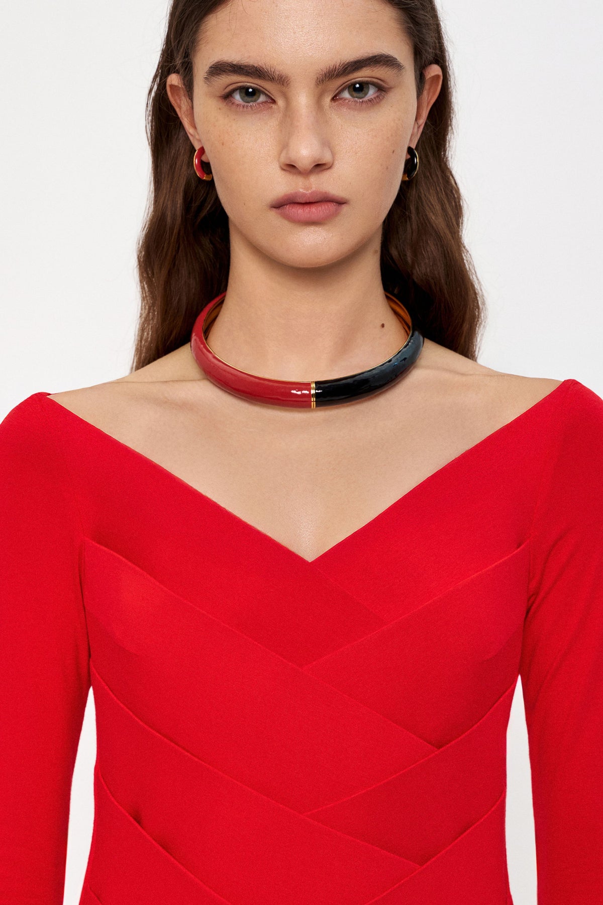 TWO-COLOR EARRINGS (red/black) - Bessette