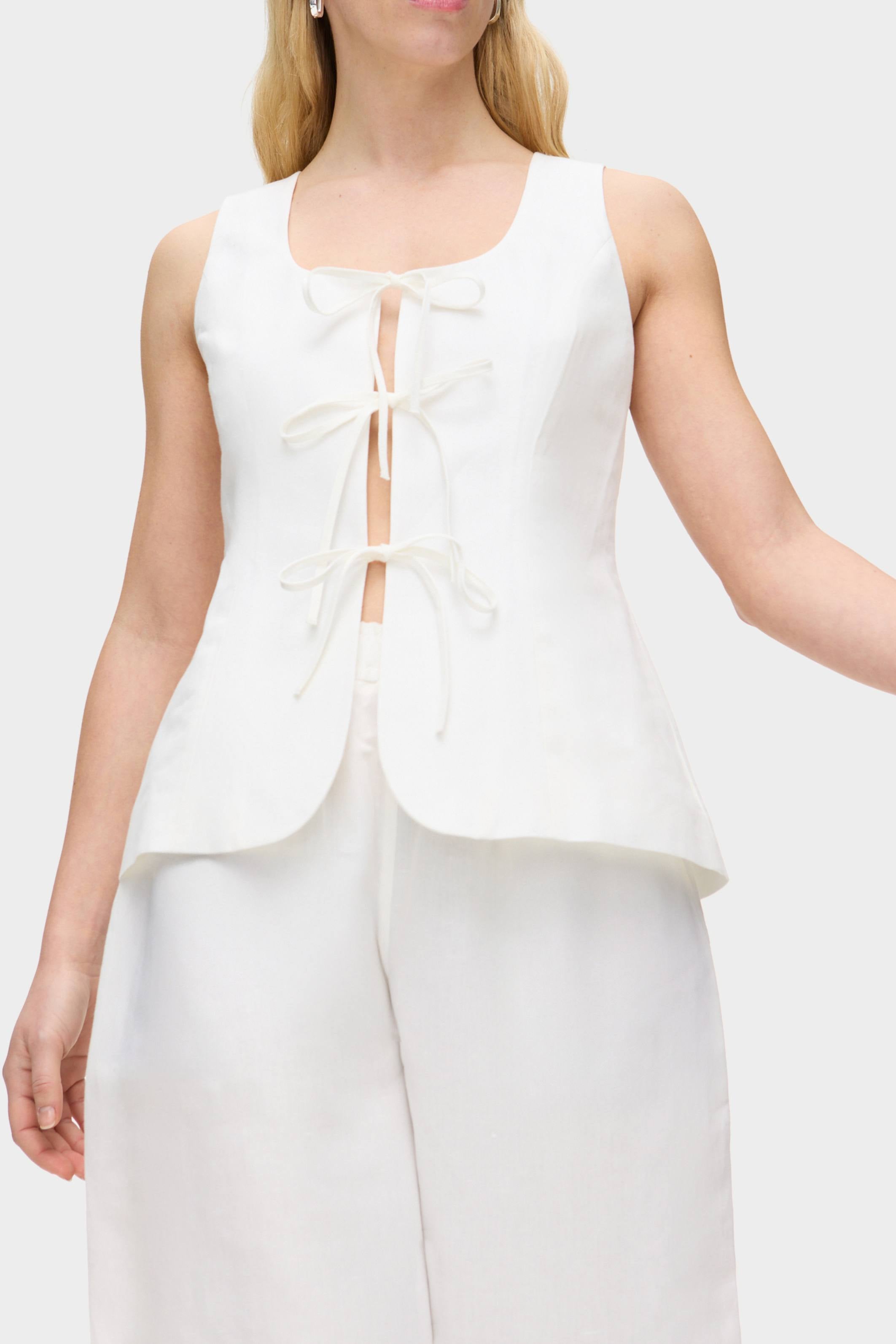 Lupin Linen Tie Waistcoat - Bessette