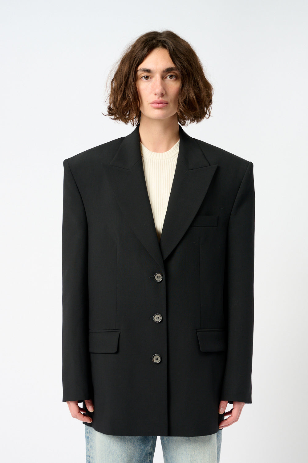 The Silk and Wool-Blend Satin Blazer-Magda Butrym-Bessette