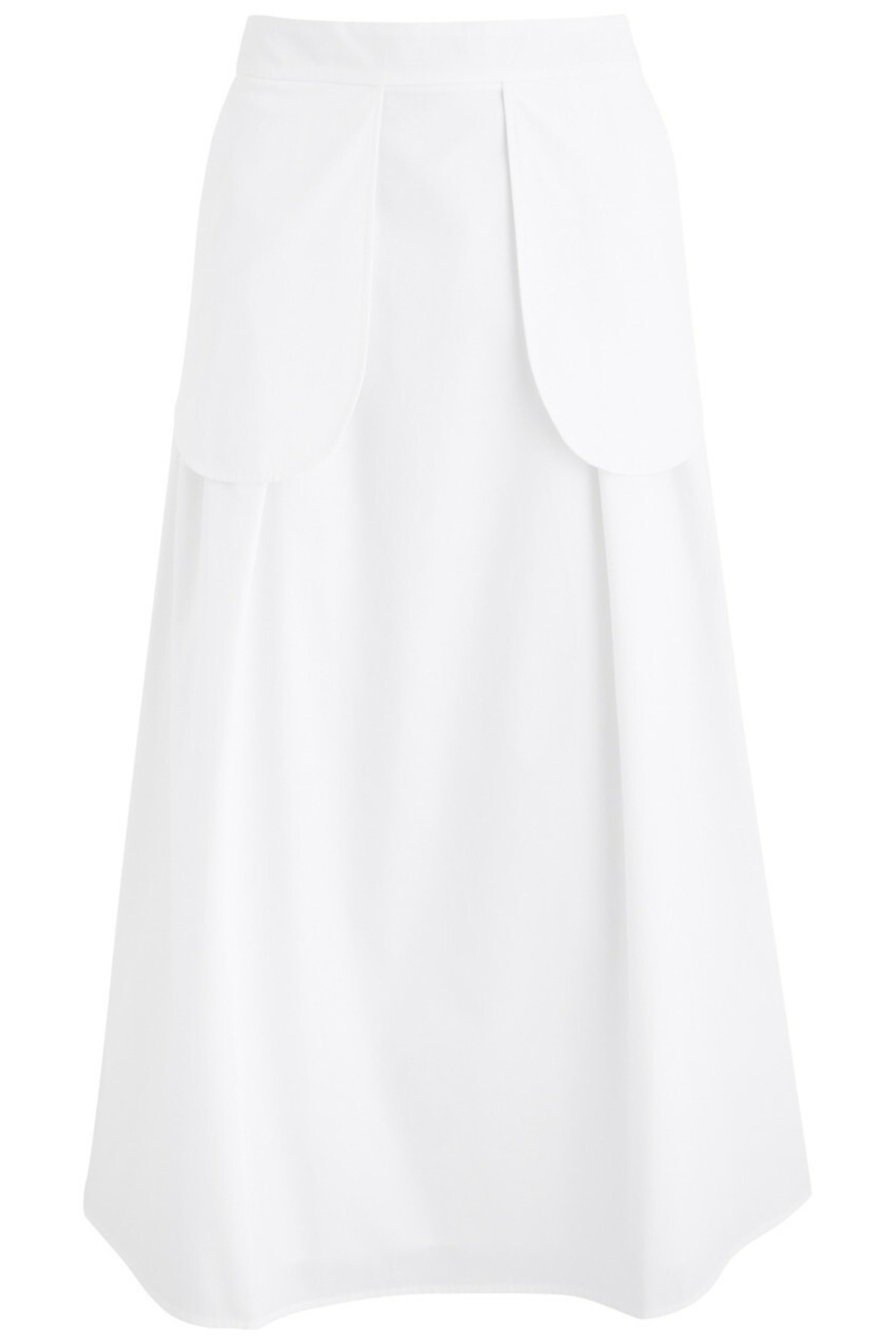 Cotton-poplin Midi Skirt White