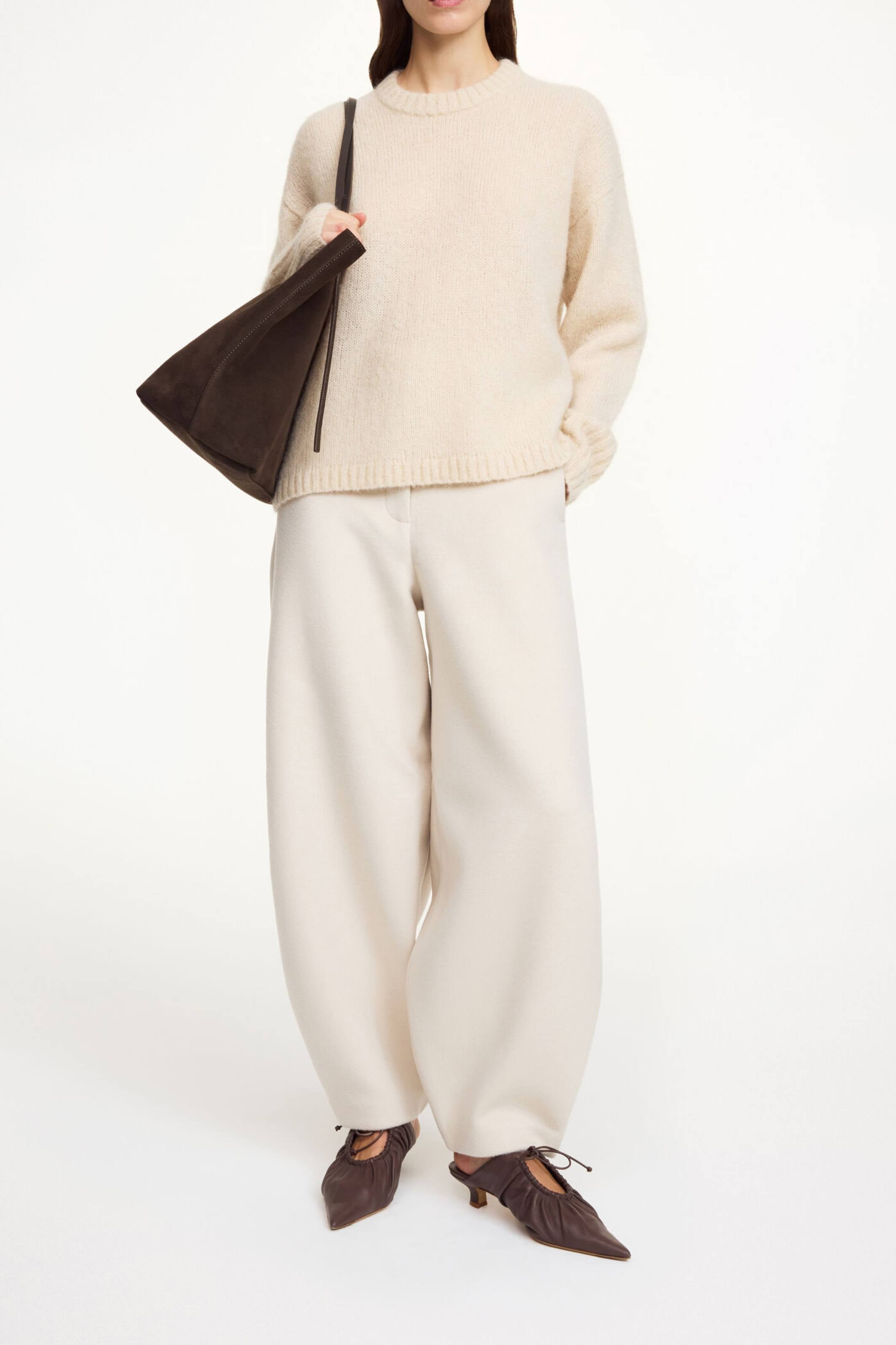 Carlien cream Wool Trousers - Bessette