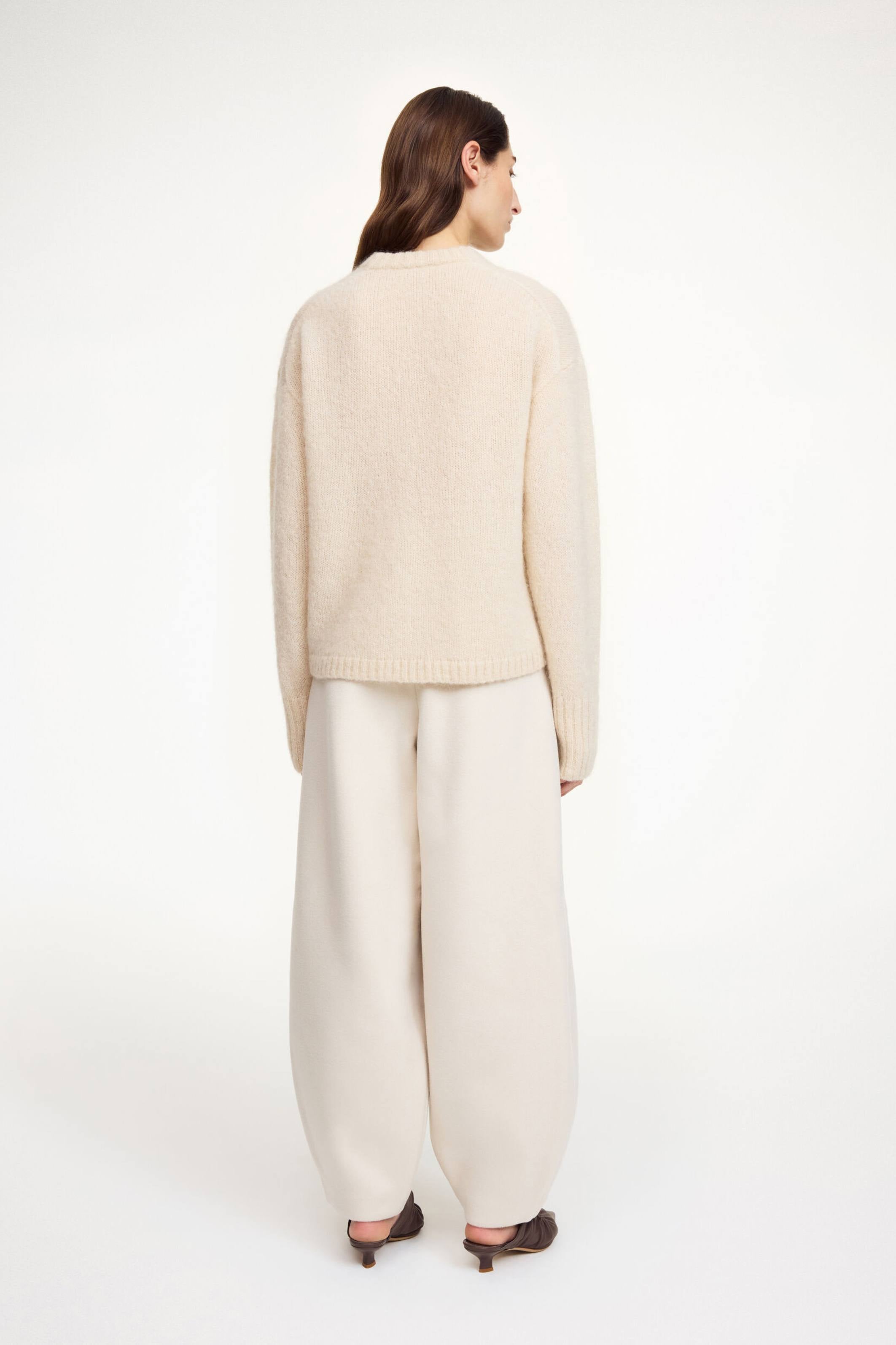 Carlien cream Wool Trousers - Bessette