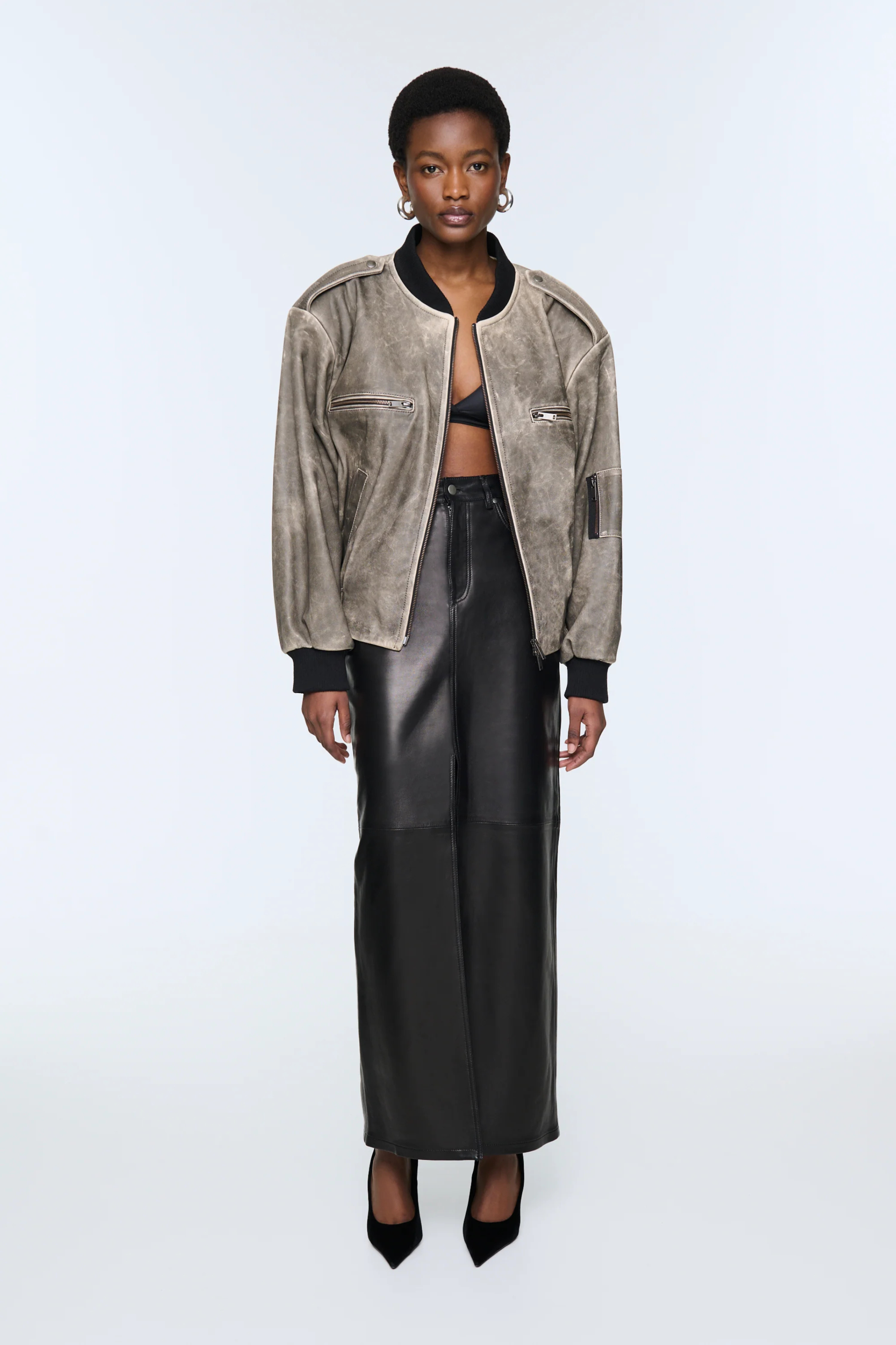 Chicago Leather Skirt Black