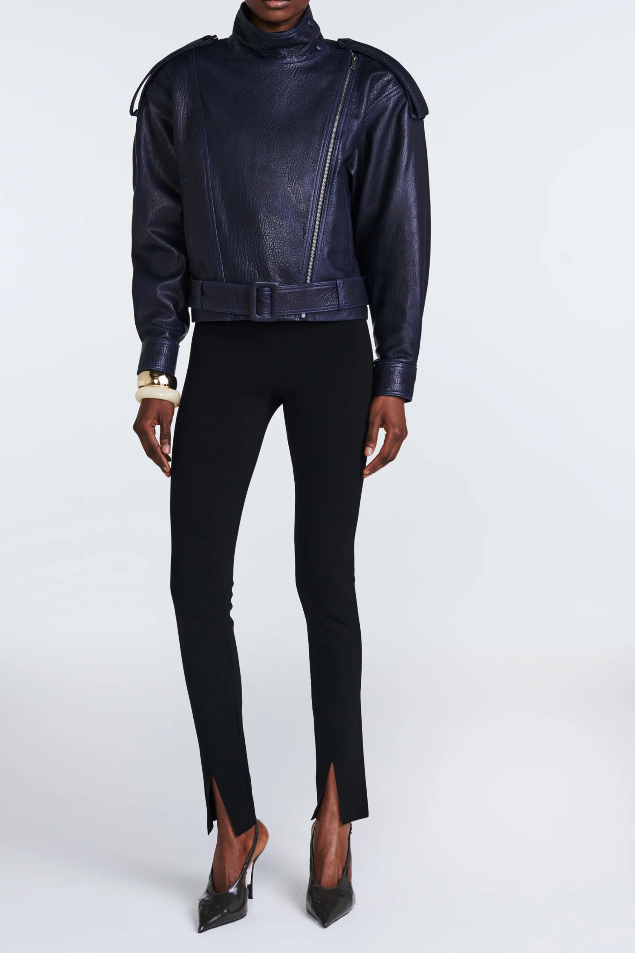 Serpa Leather Jacket Navy