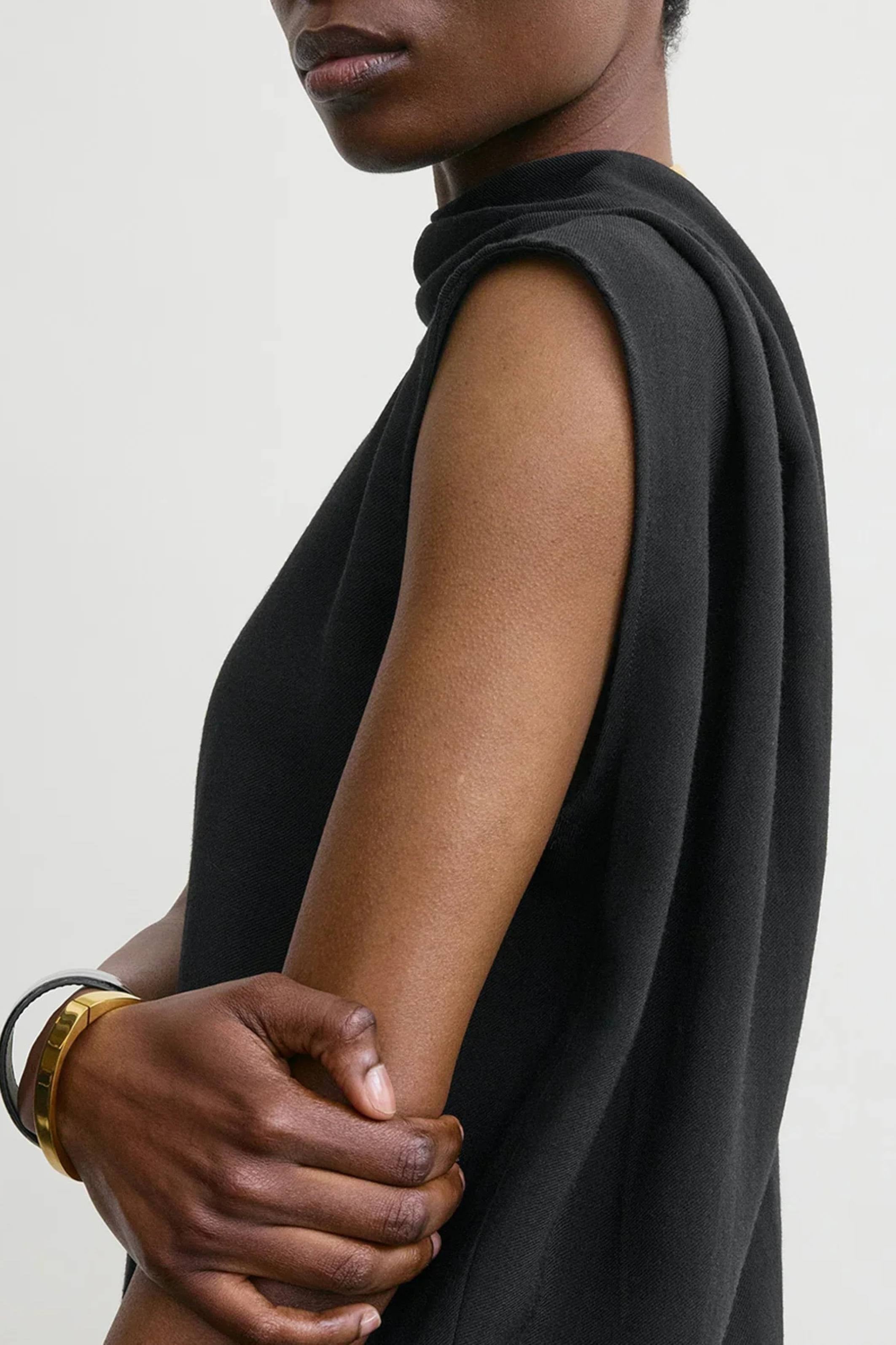 Cocoon cape blouse black