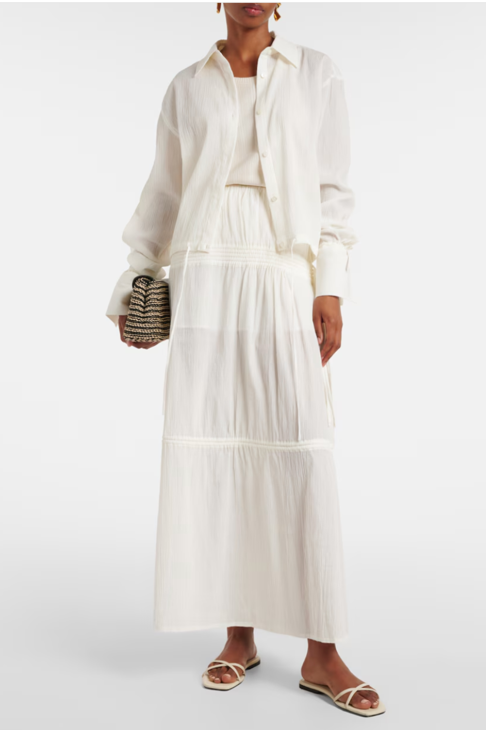 Drawstring Skirt White