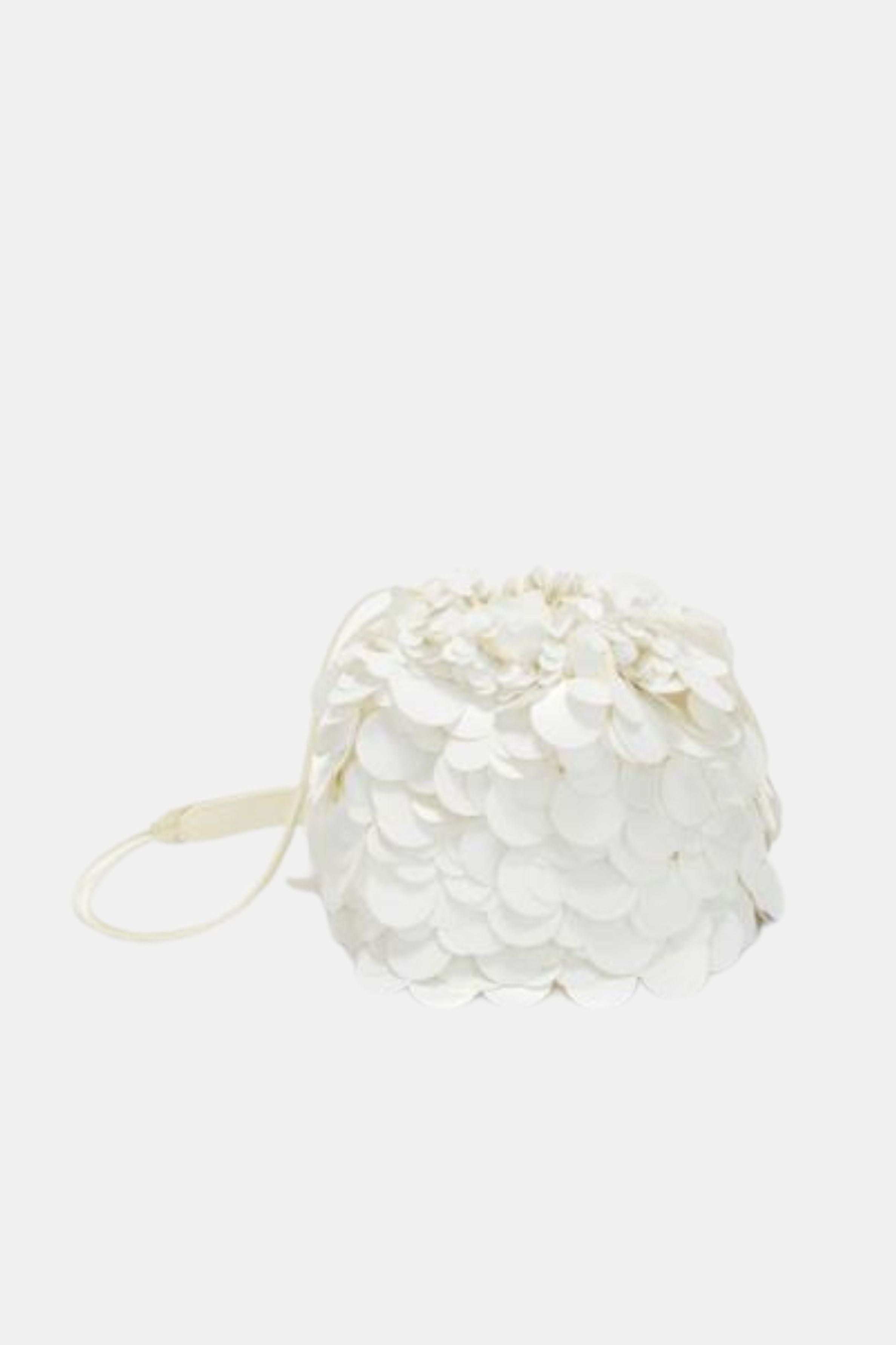 Jil Sander White Sequin Dumpling Bag