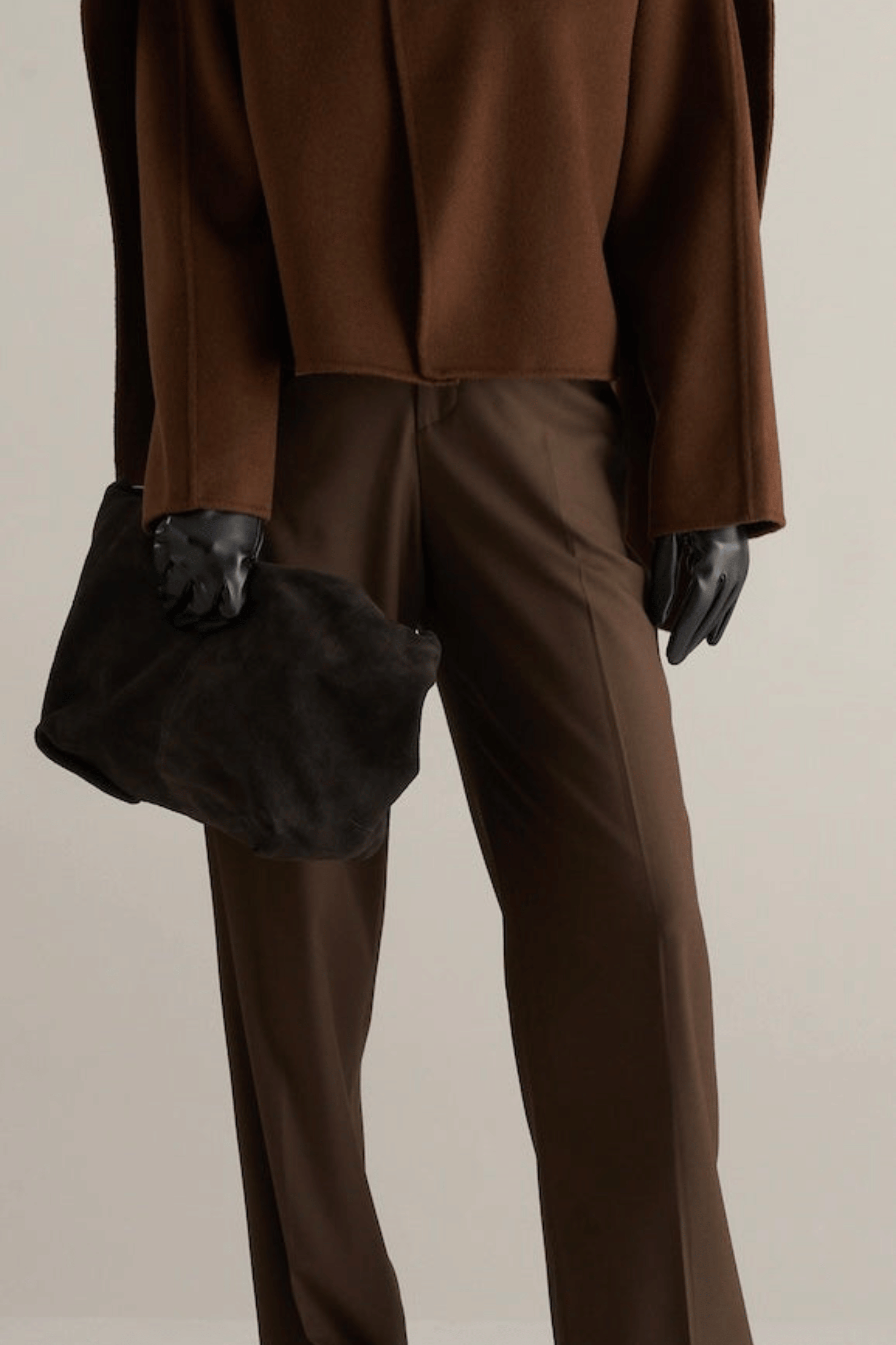 Kenza Wool Silk Trousers Coffee - Bessette