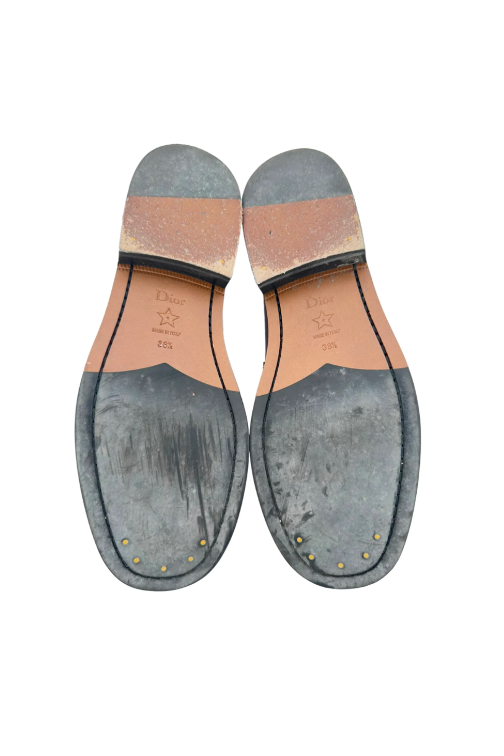 Christian Dior Pearl Embellished Loafers in Black Leather