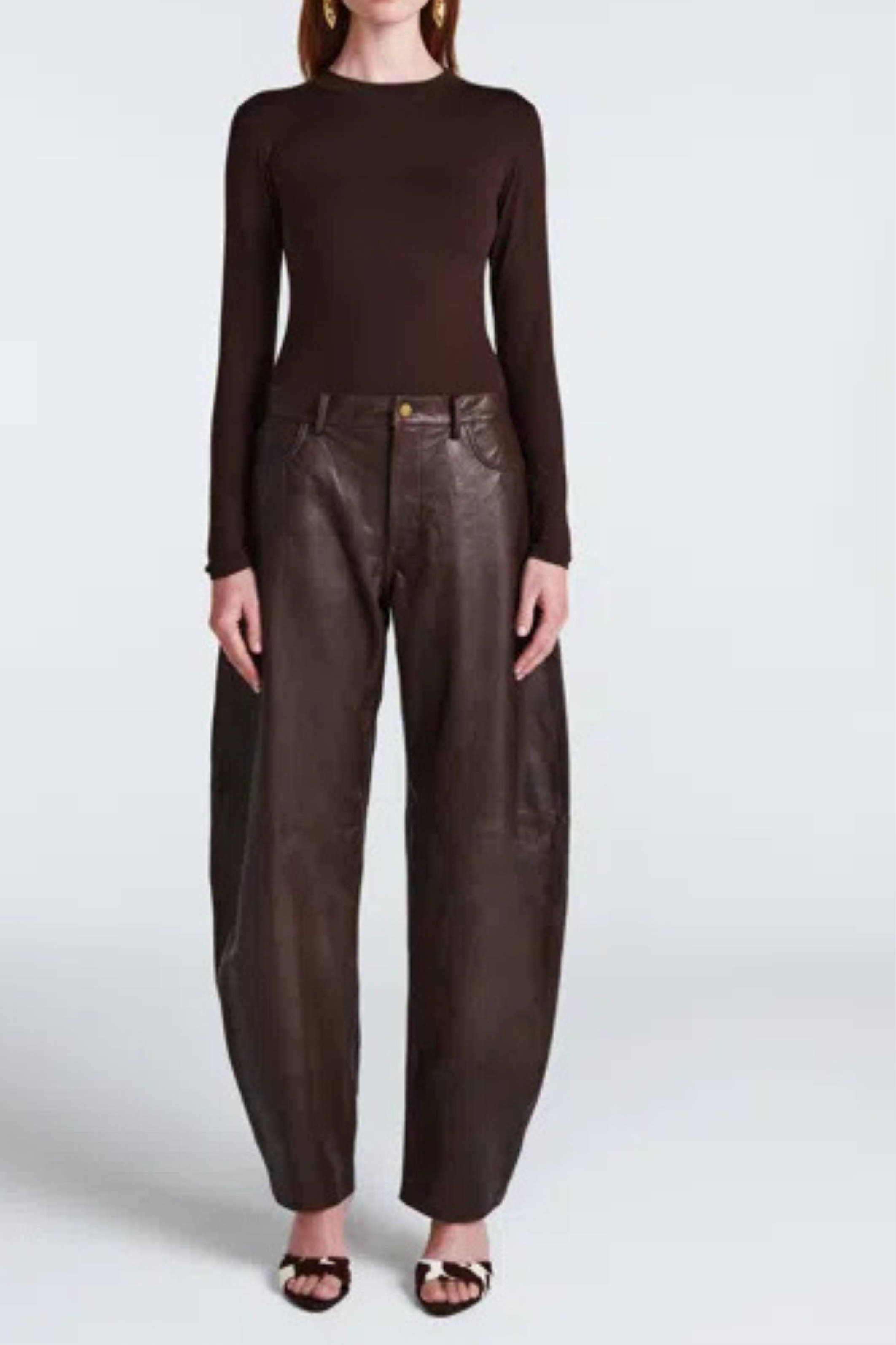 Billie Leather Trousers Fudge