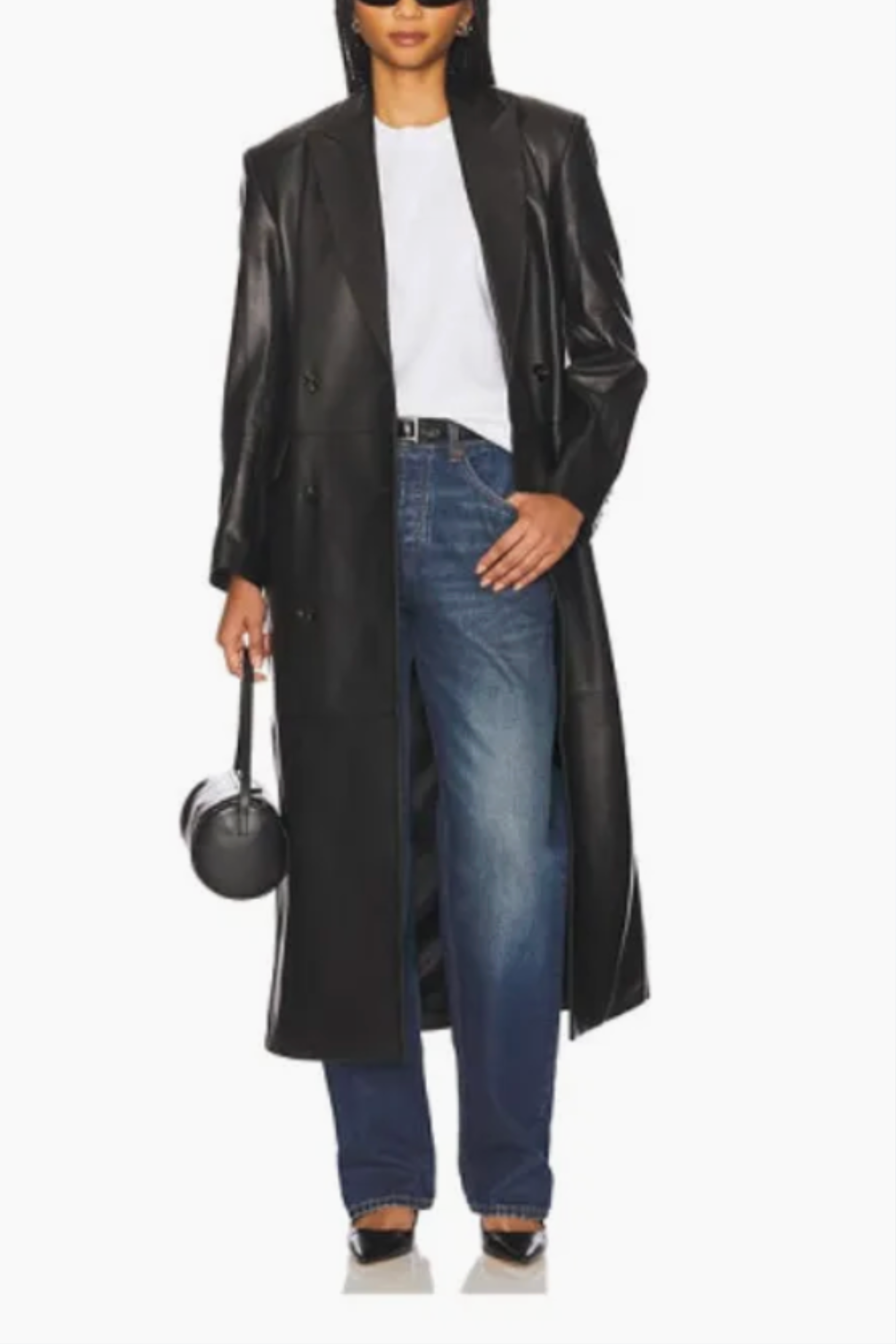 Aggie Leather Coat Black