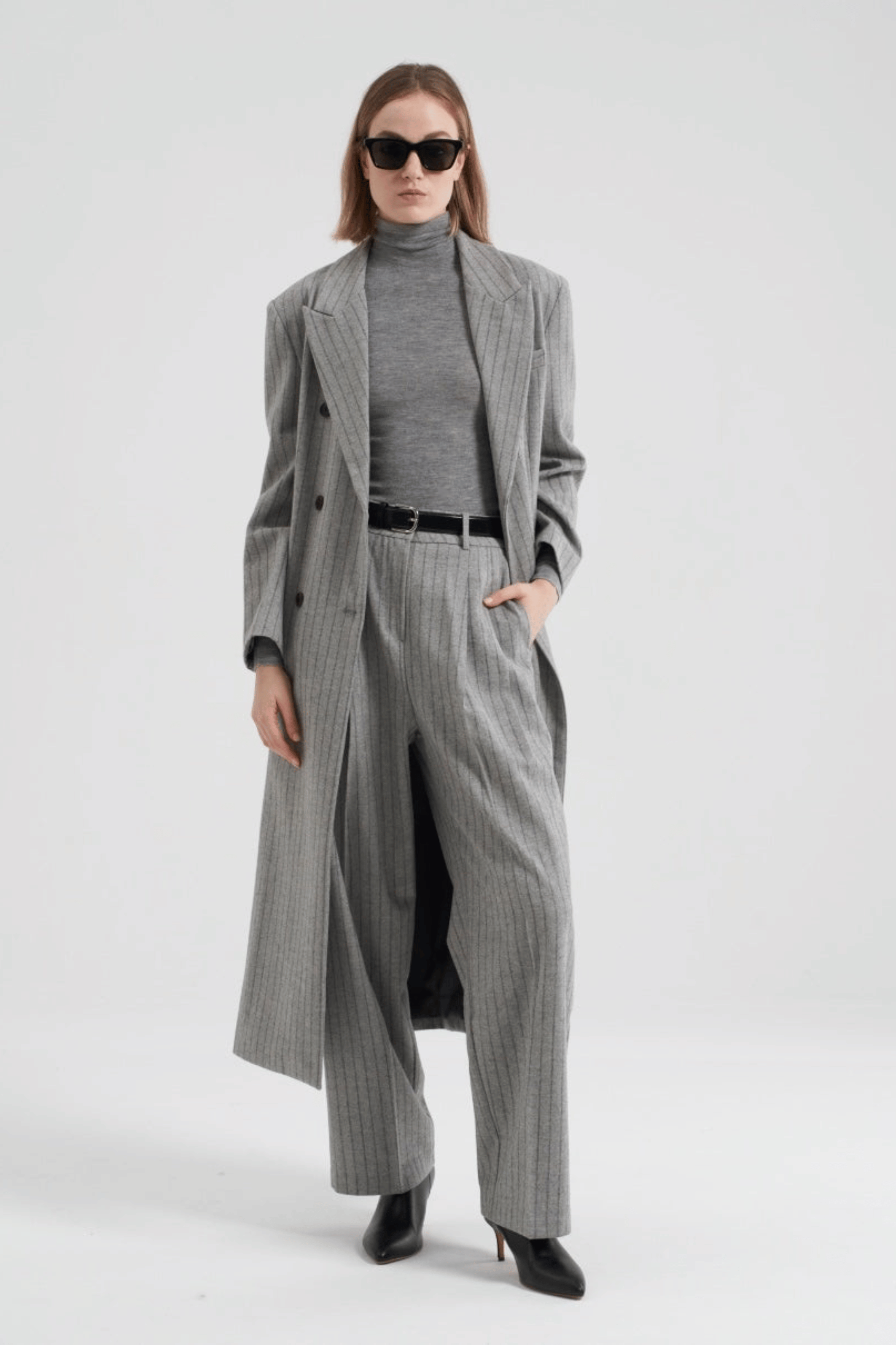 Gal Wool Pinstripe Trousers - Bessette