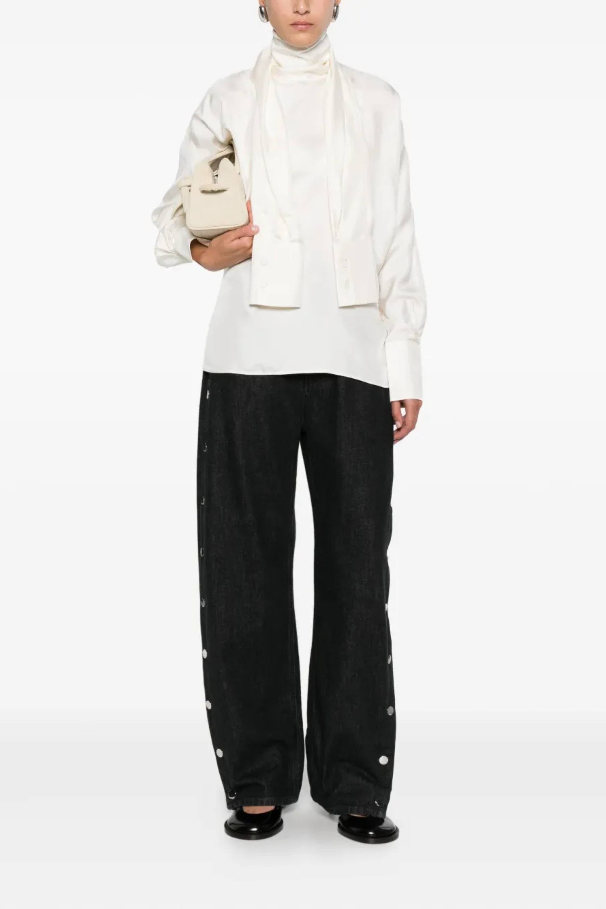 Róhe Silk Foulard Top Cream