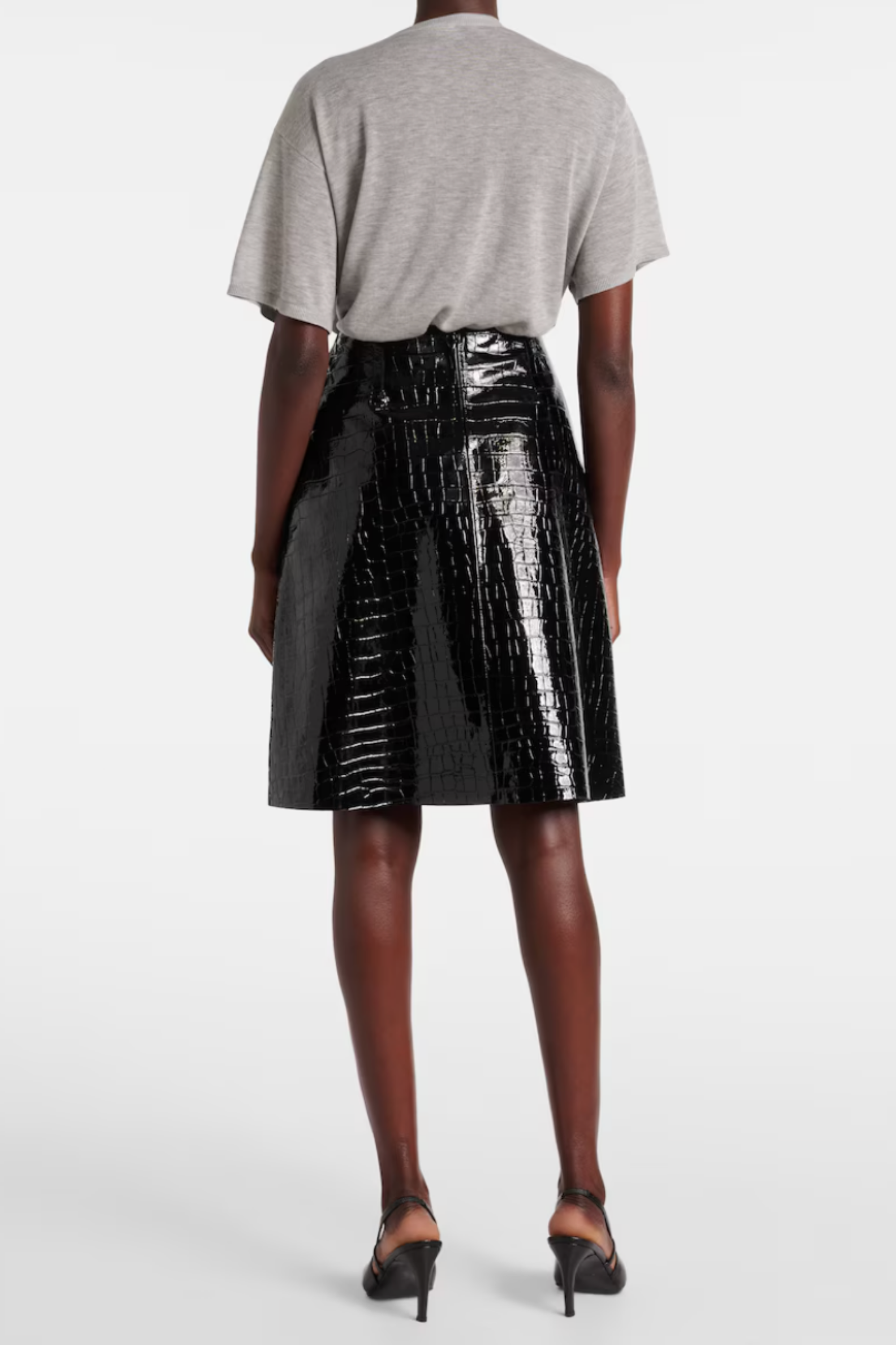 Croc-Embossed Skirt