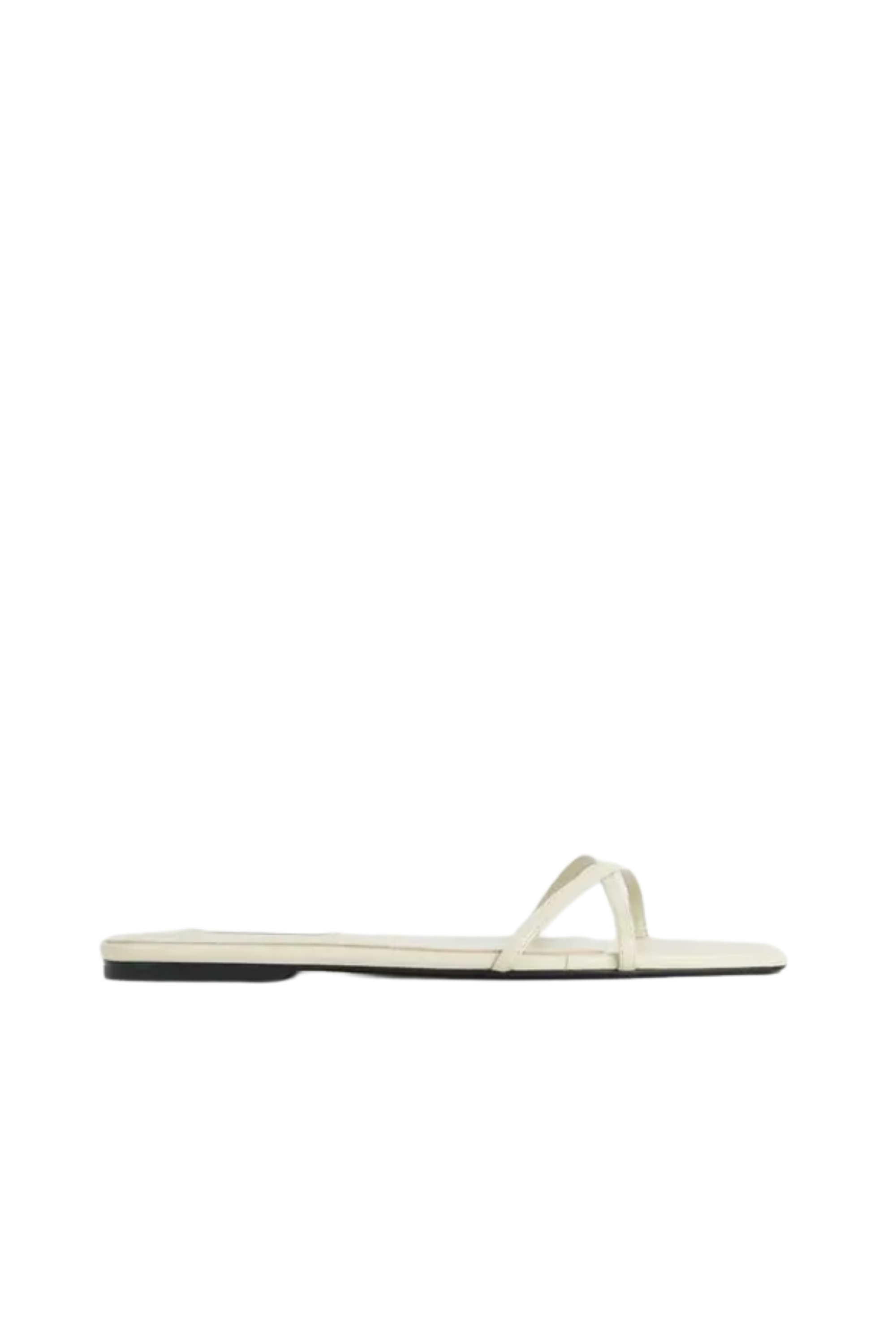 Leather Crossover Slides Off-White