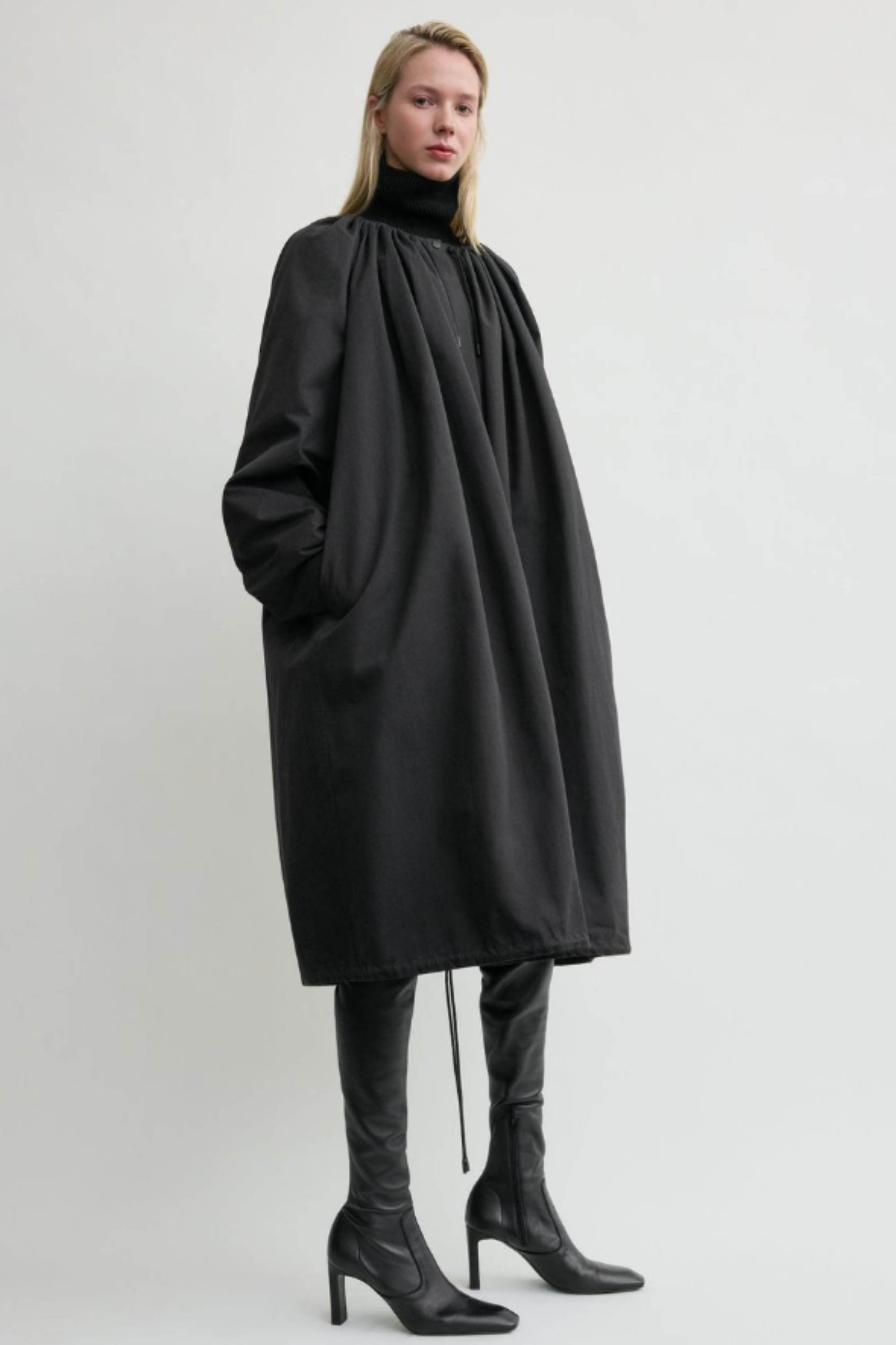 Gathered Parachute Coat