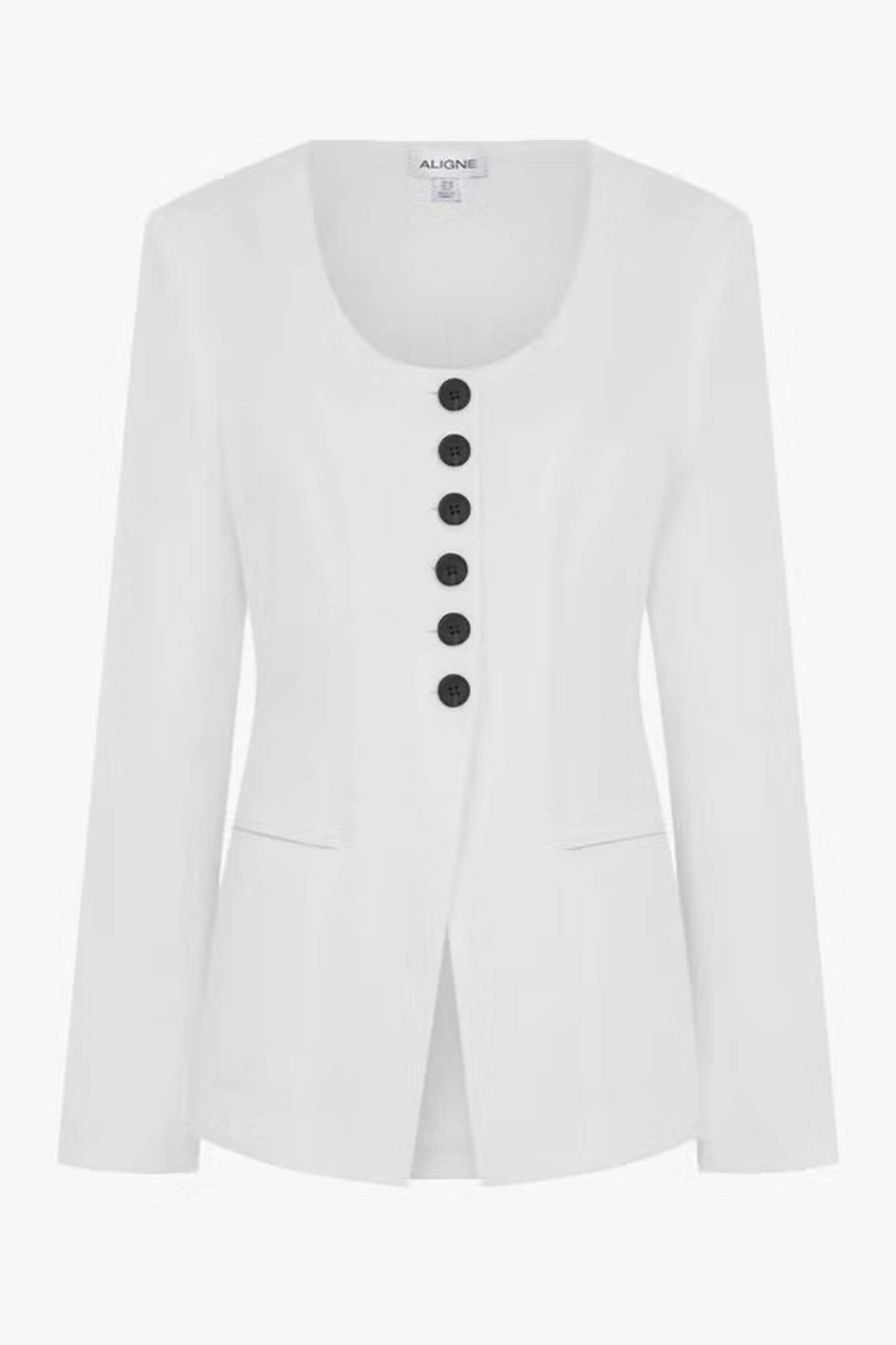 Daphne Scoop Neck Linen Blazer