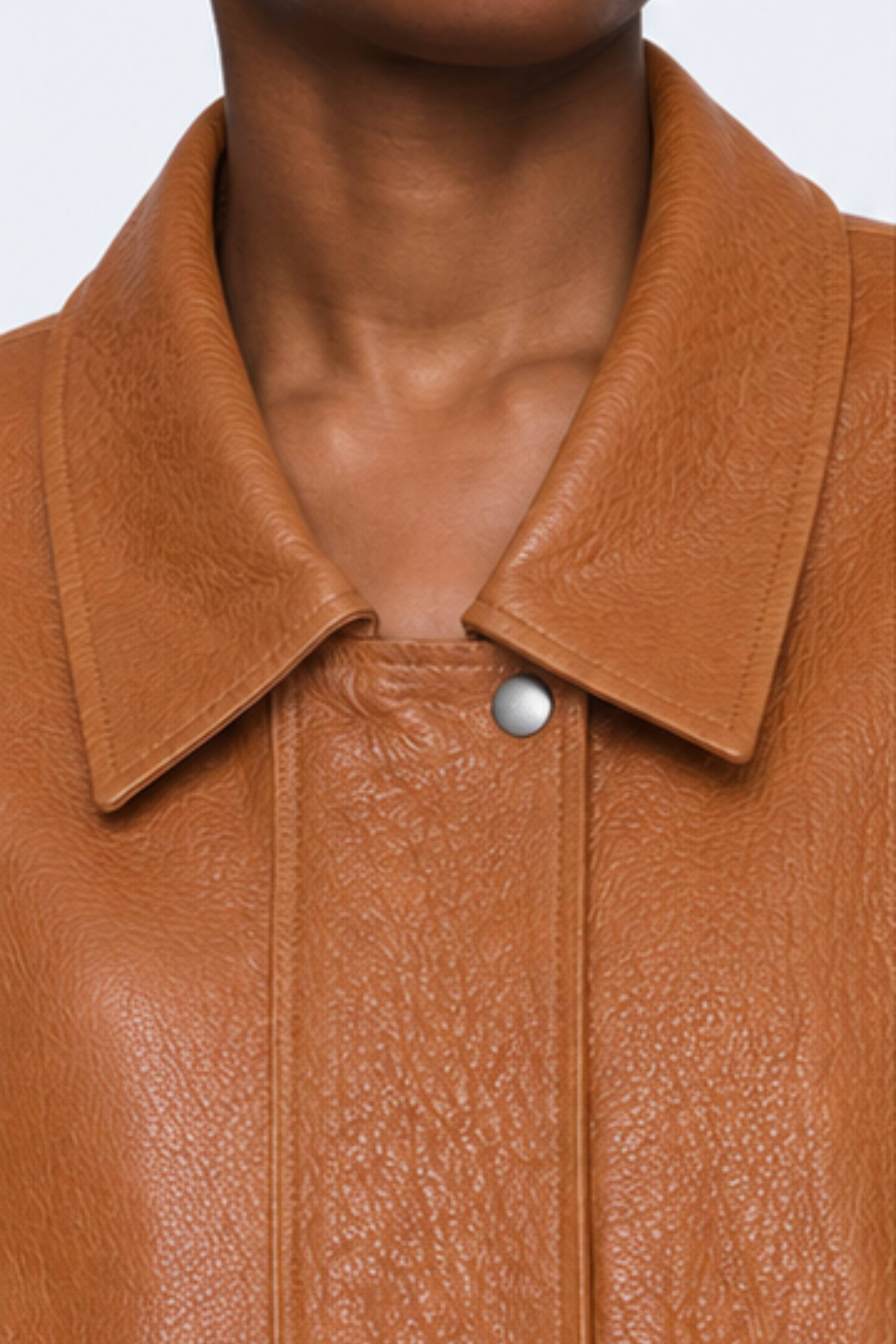 Opal Leather Jacket cognac