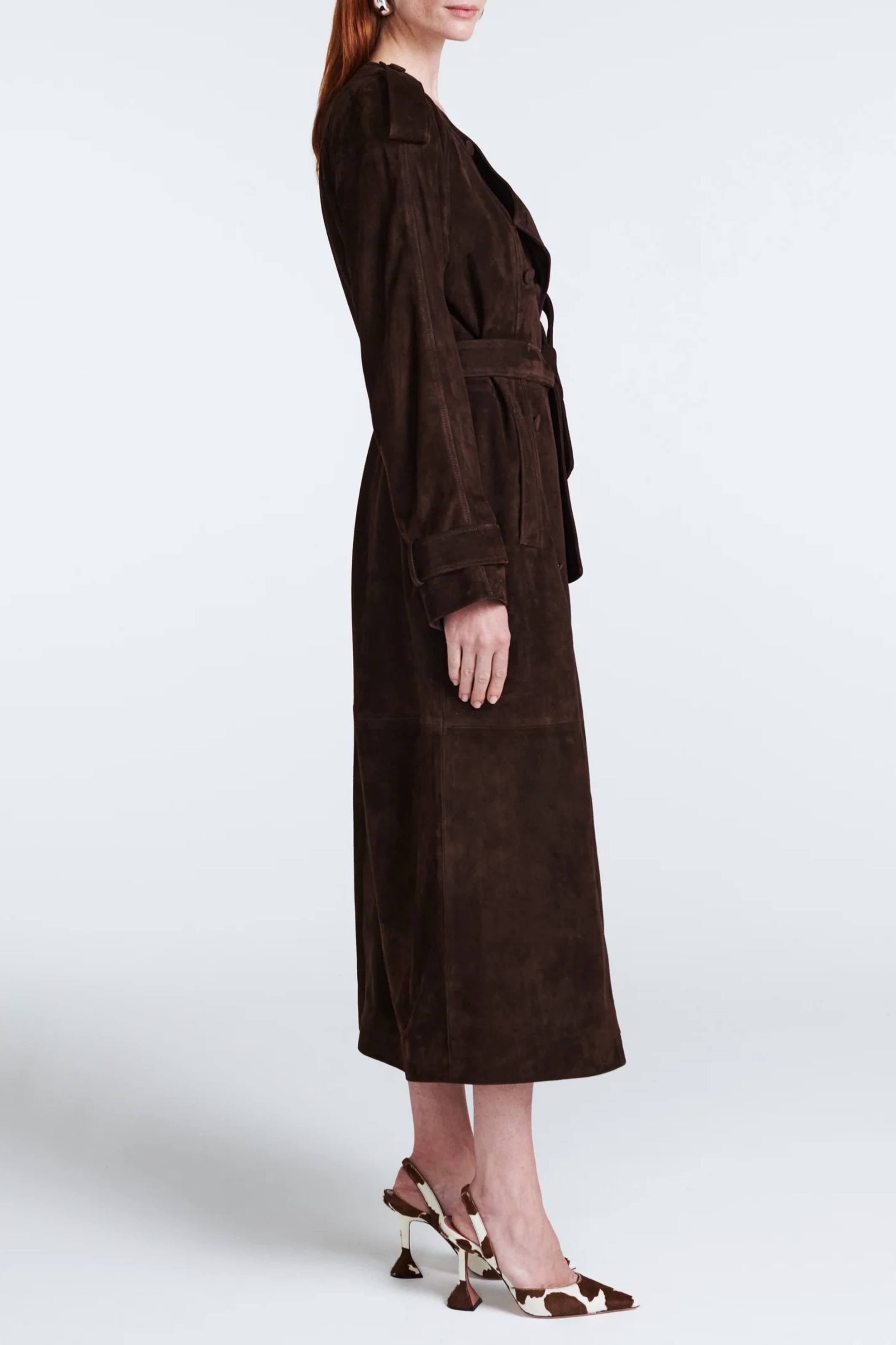 Klarissa Suede Trench Espresso