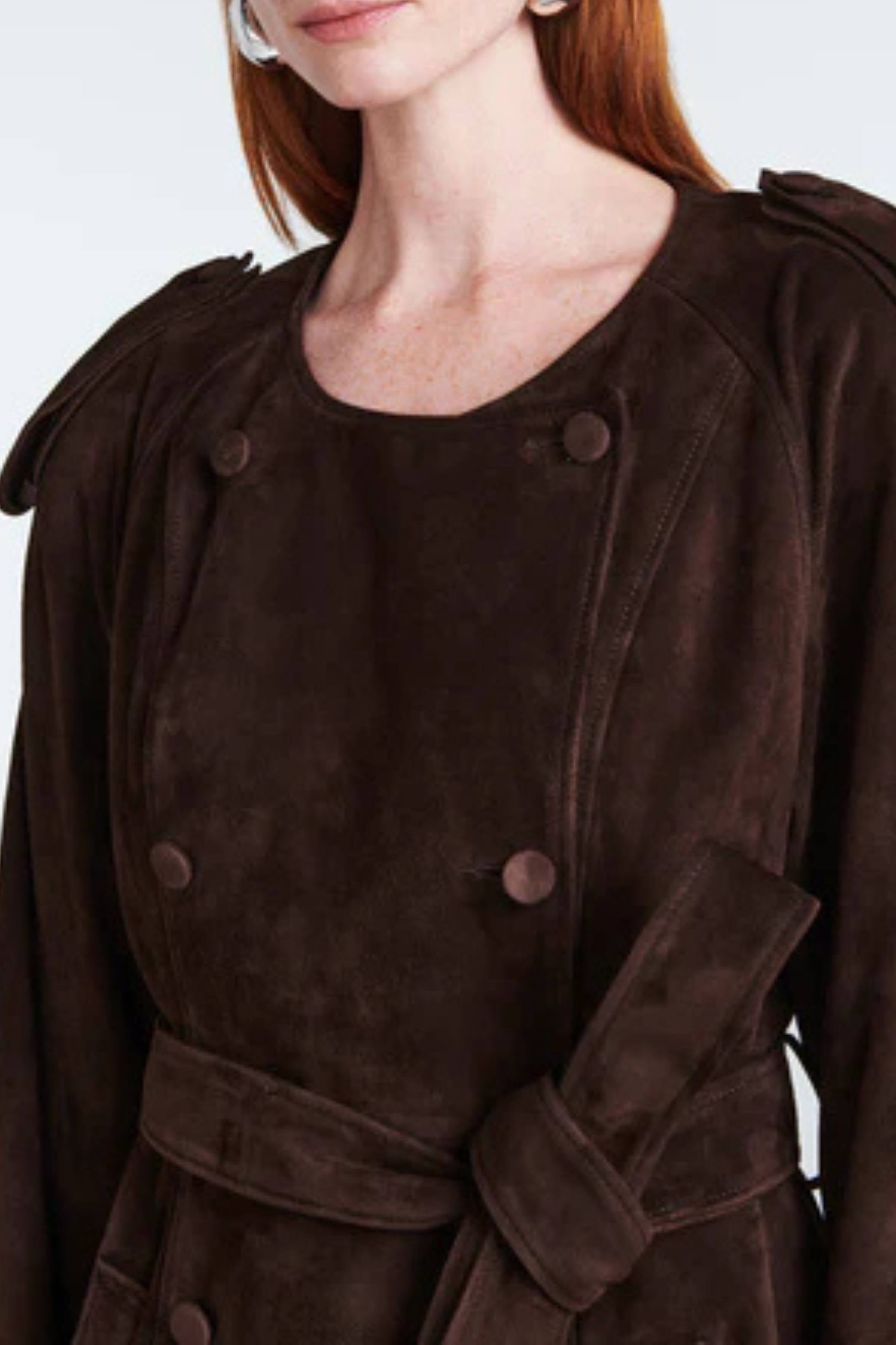 Klarissa Suede Trench Espresso