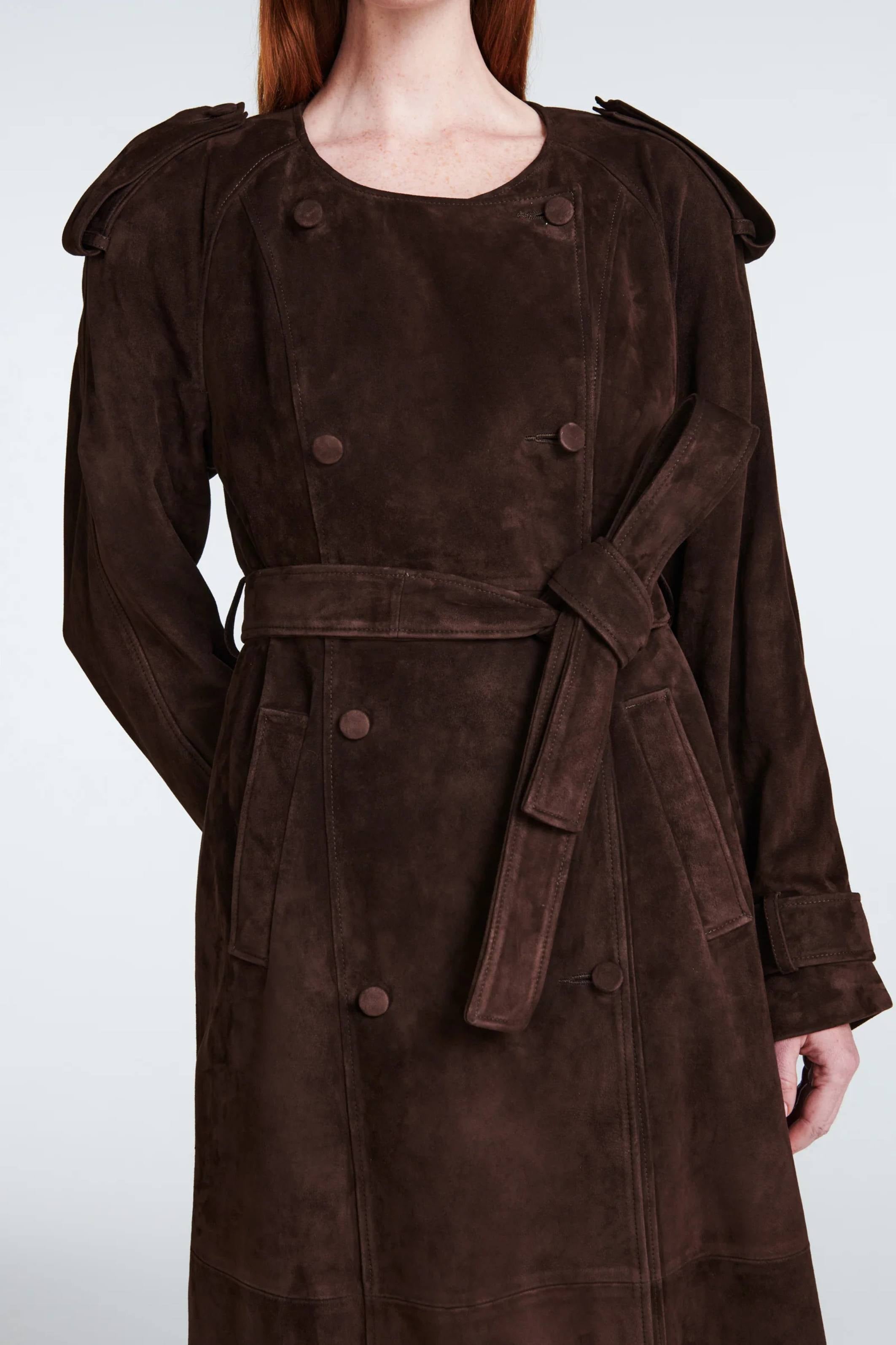 Klarissa Suede Trench Espresso