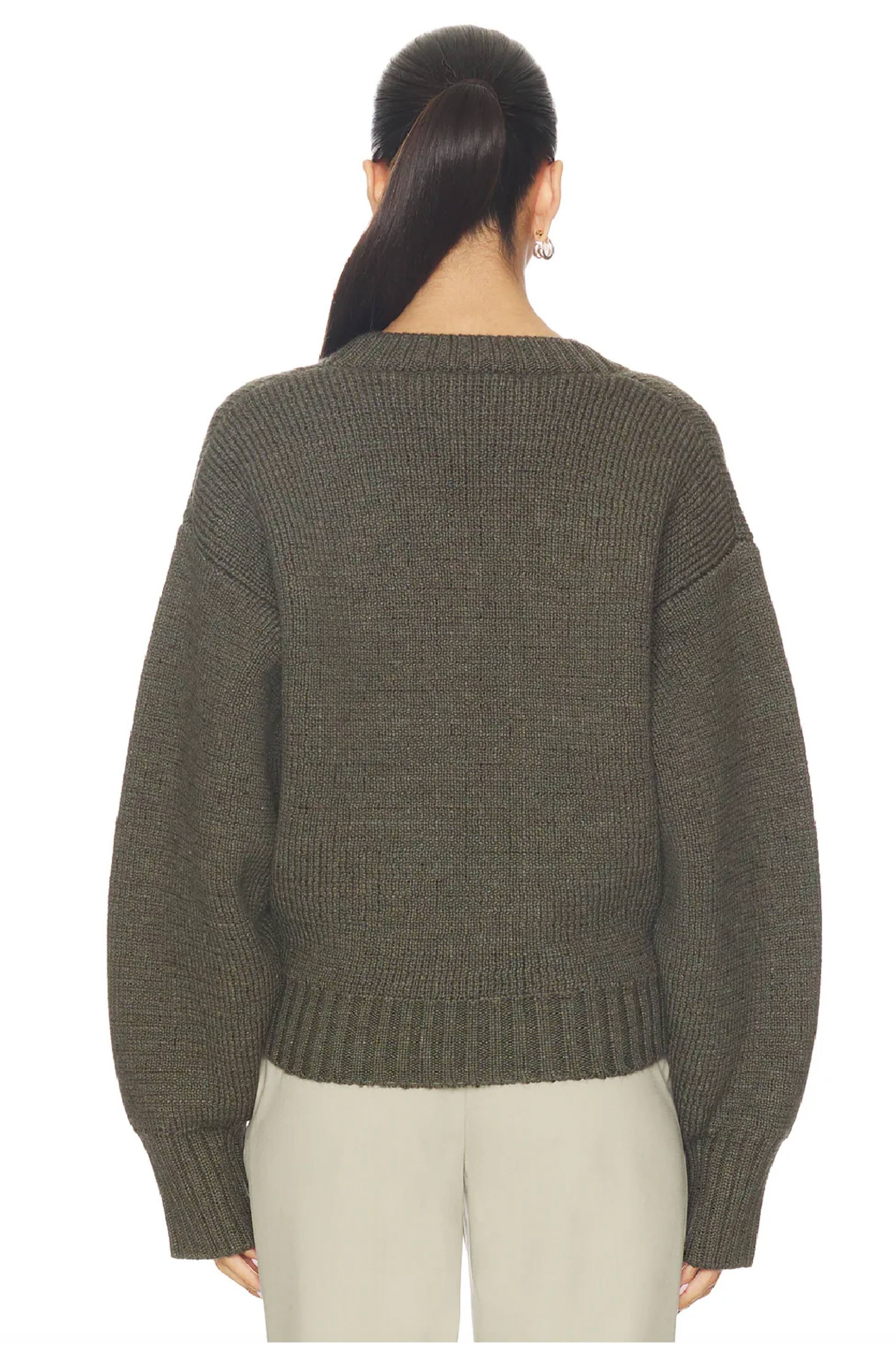Sculptural Compact V-Neck Green